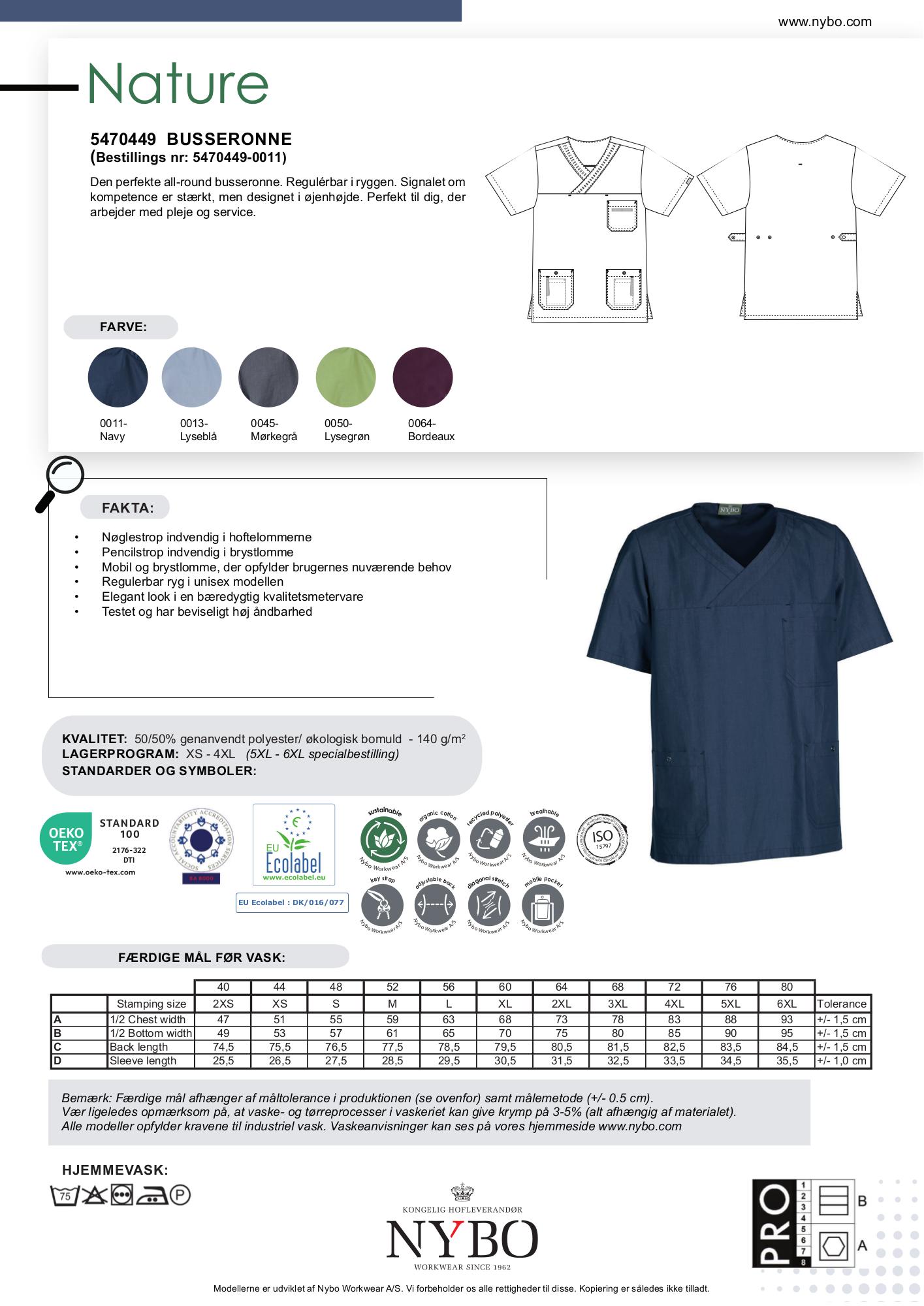 Nybo Nature Busseronne, unisex, navy — justerbar och slitstark