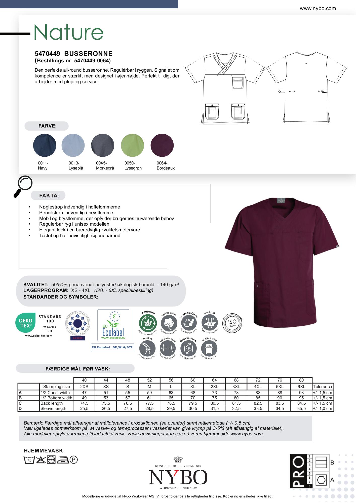 Nybo Bordeaux Unisex Nature Busseronne, Justerbar, Slitstark