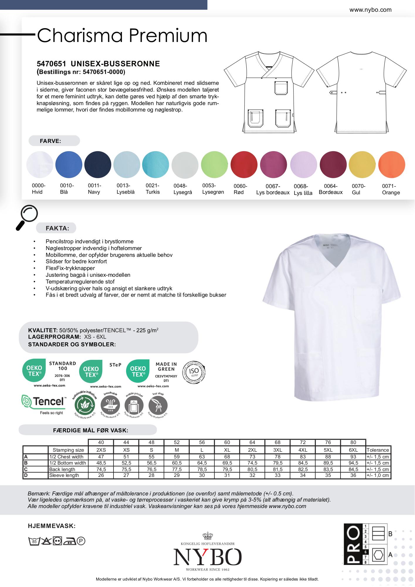 Nybo Vit Unisex Charisma Premium-tunika, slitsar, temperaturreglerande