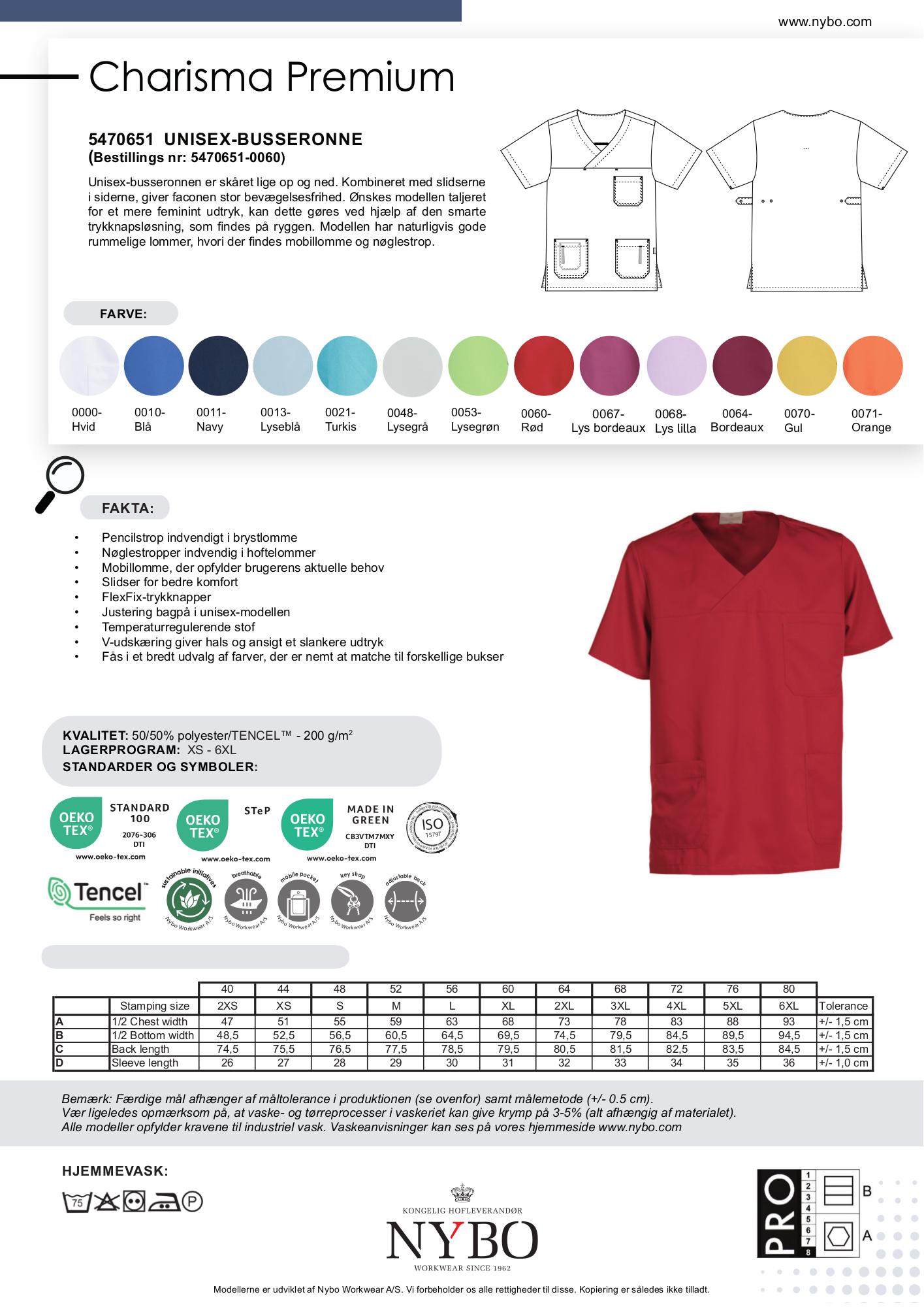 Nybo Röd Unisex Charisma Busseronne, temperaturreglerande, slitsar, justerbar passform