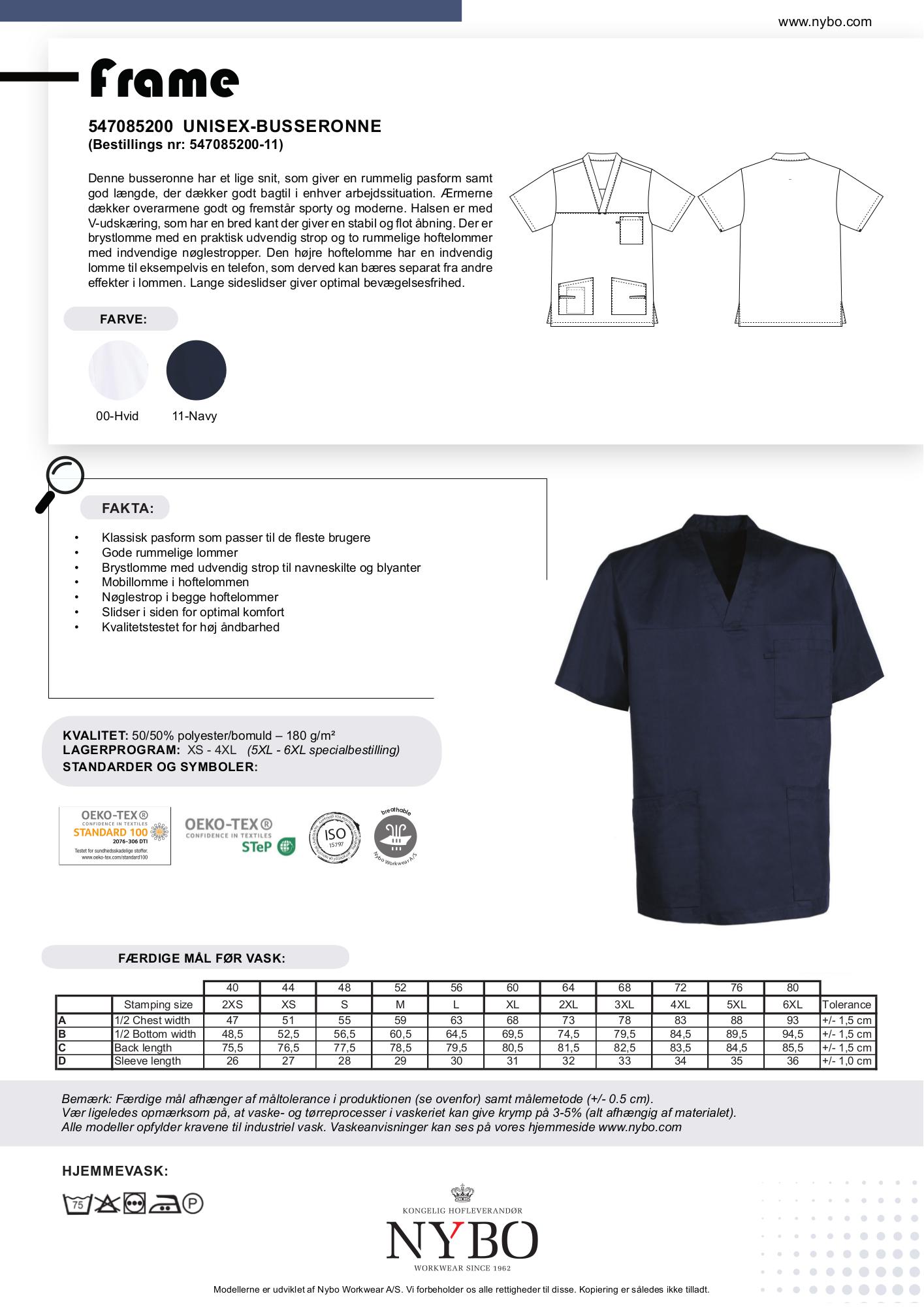Nybo Navy Unisex Frame Busseronne, Bekväm, Ventilerande, Rak passform