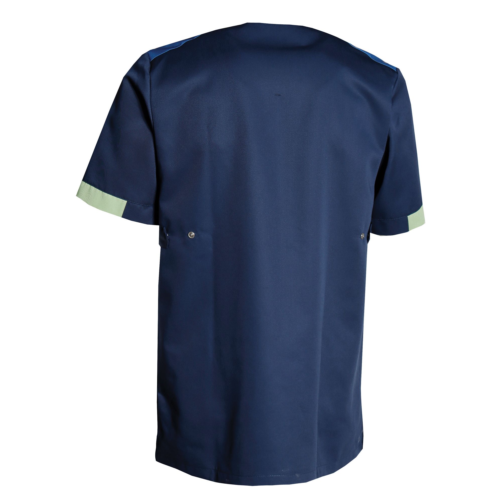 Nybo Nova Premium tunika - unisex, navy/ljusgrön/blå, lång slits, mobilficka, hållbar