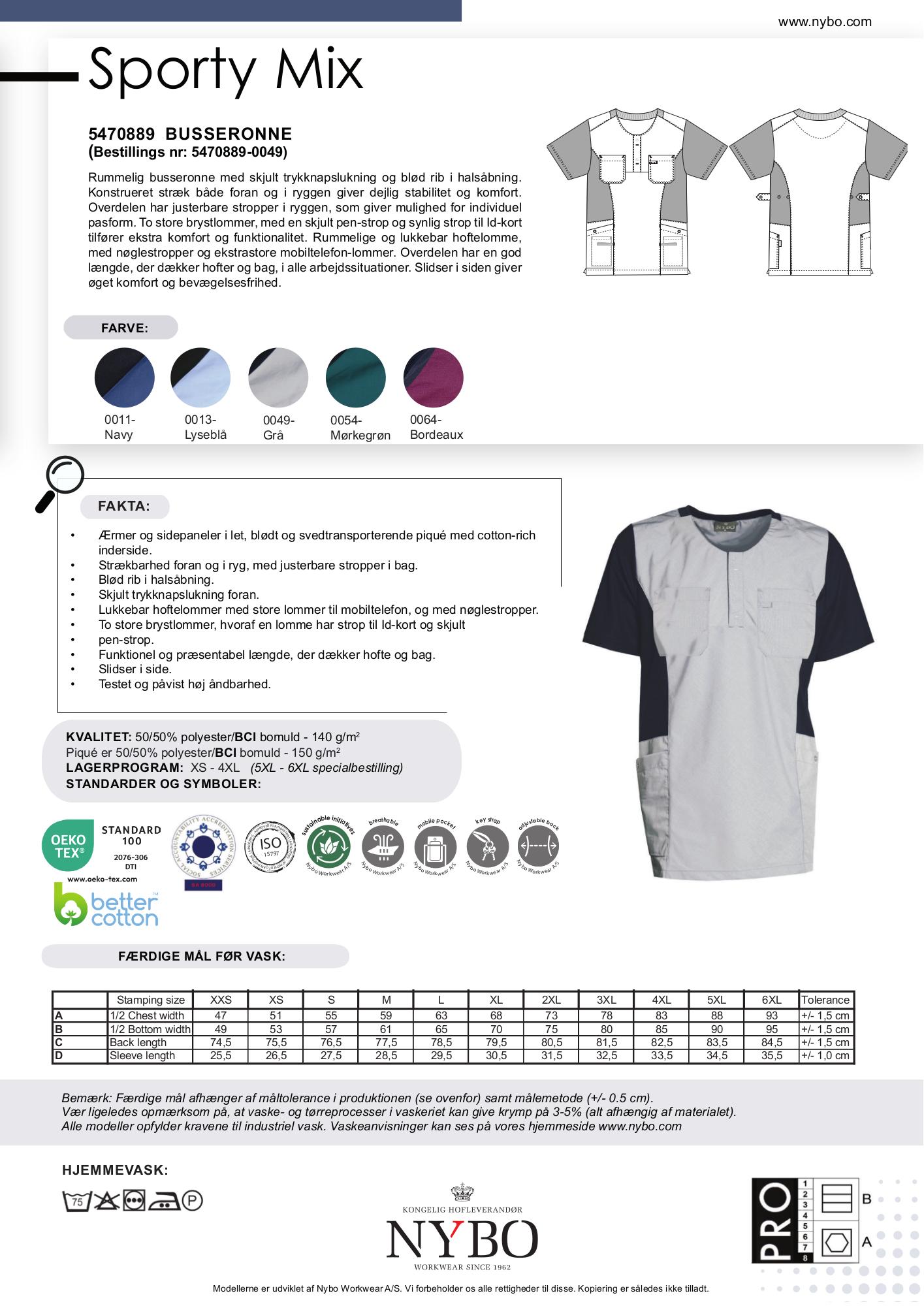 Nybo grå melange unisex tunika - Sporty Mix, rymlig & andningsbar, stretch
