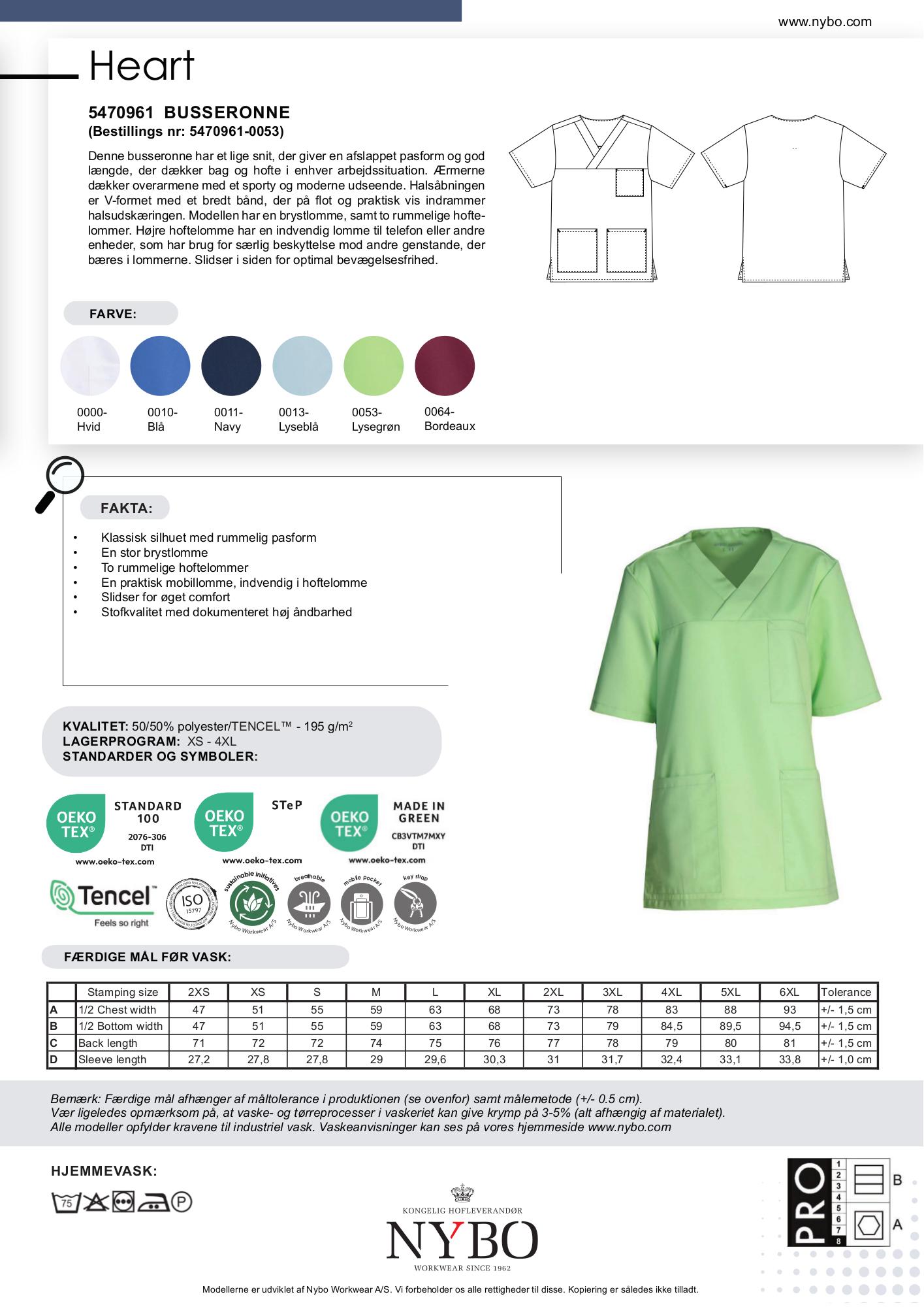 Nybo Ljusgrön Unisex HEART Busseronne, Andningsbar, Rymlig passform