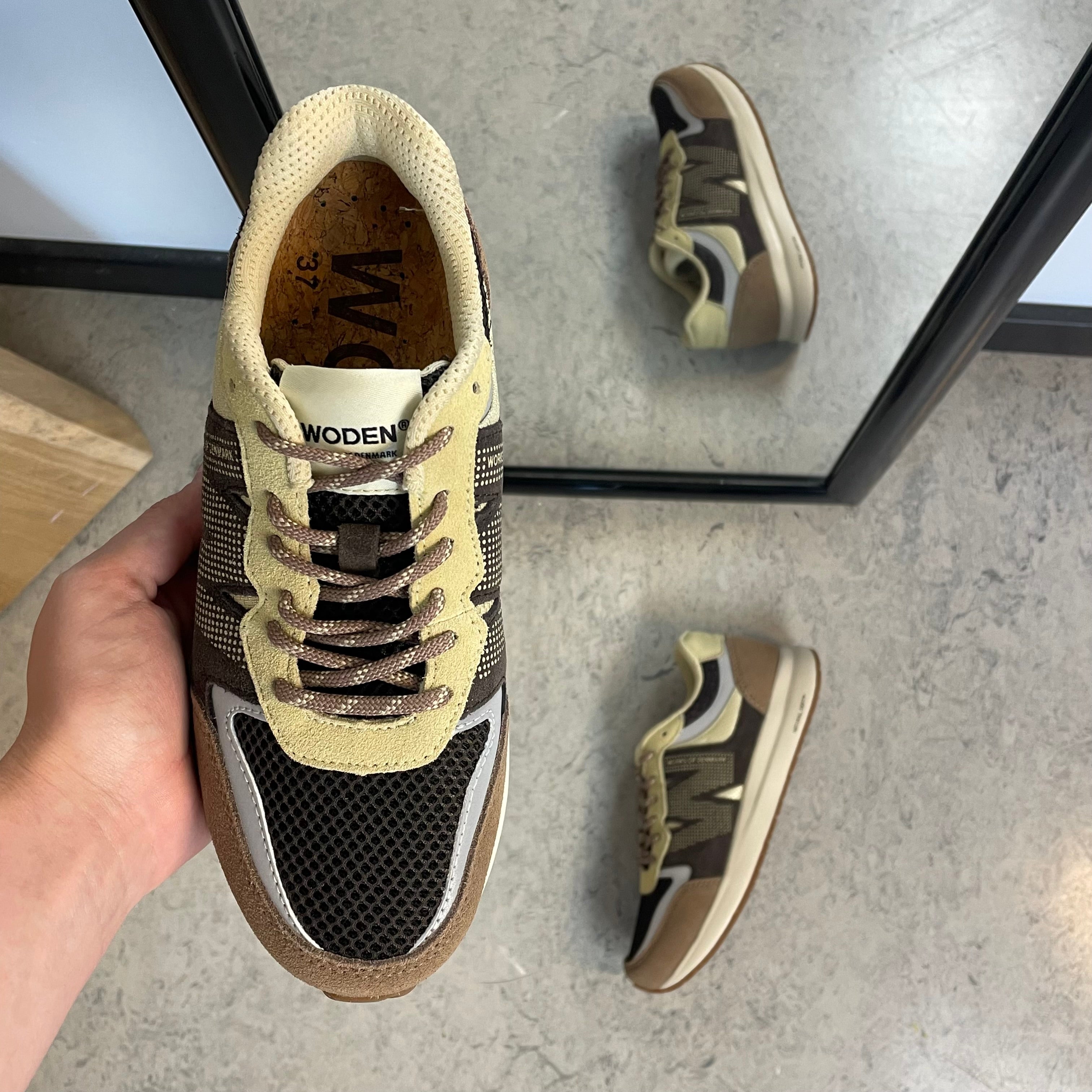 Woden Rigmor Open Mesh – lätt och ventilerande sneaker i Chocolate Multi