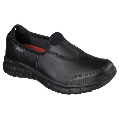 Svarta halkskyddade arbetsskor från Skechers
