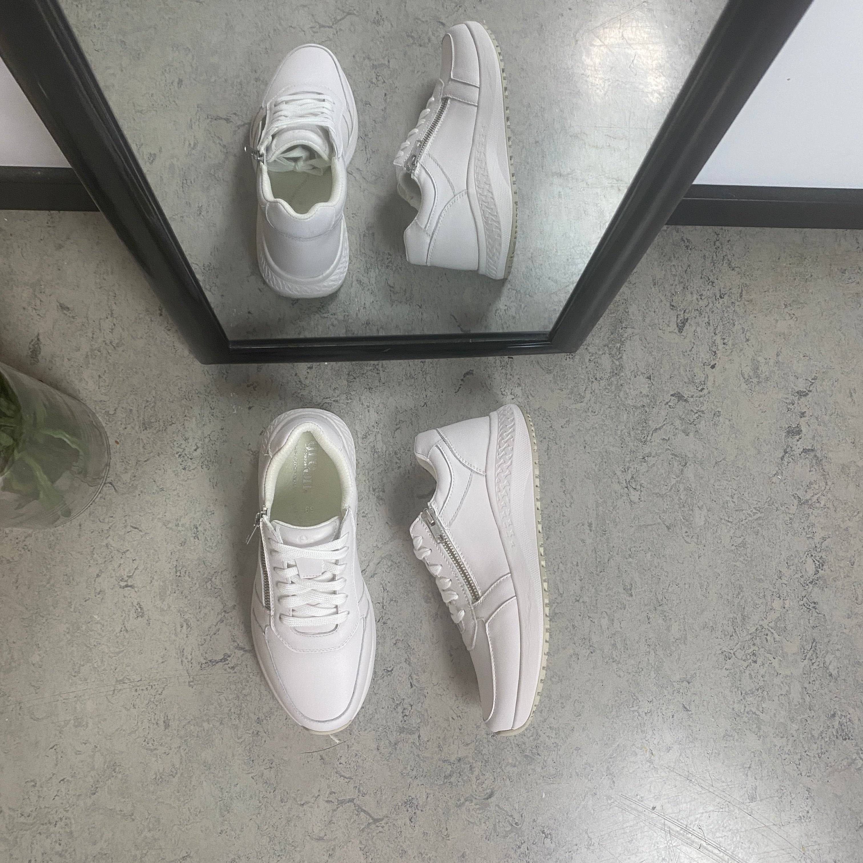 Zigga Zehra sneaker från Green Comfort – vit komfortsko i anilinskinn