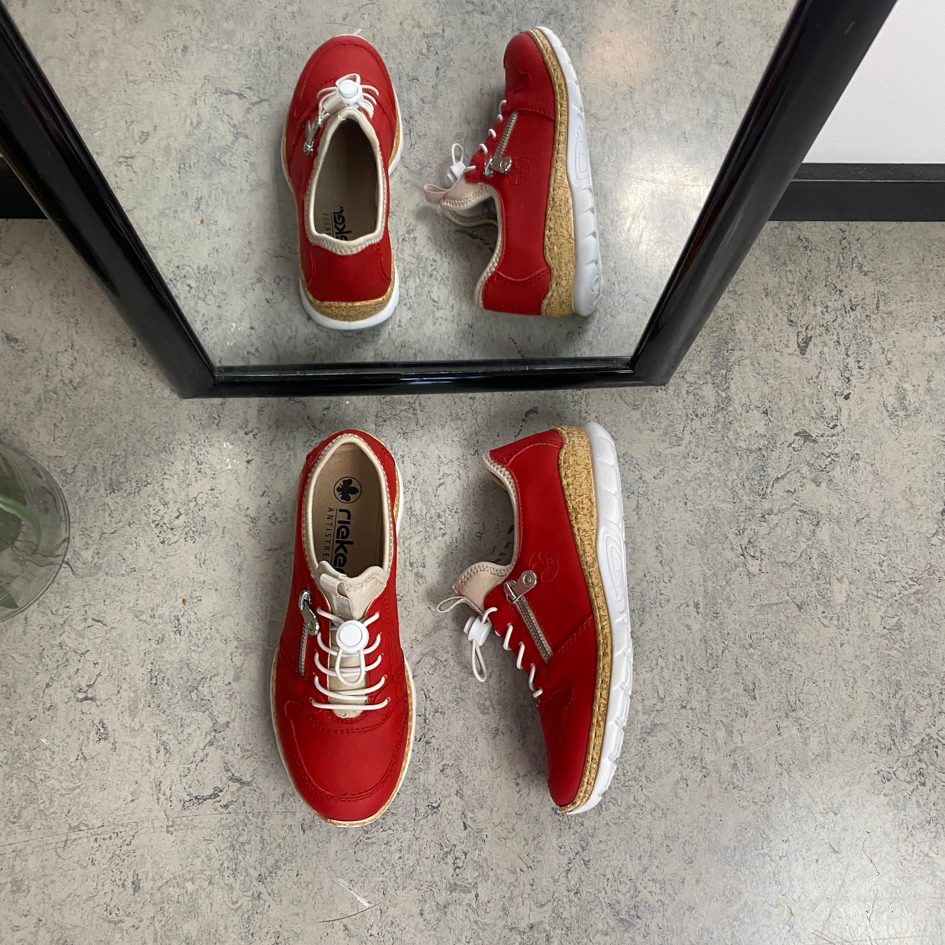 Rieker damsneakers – röd
