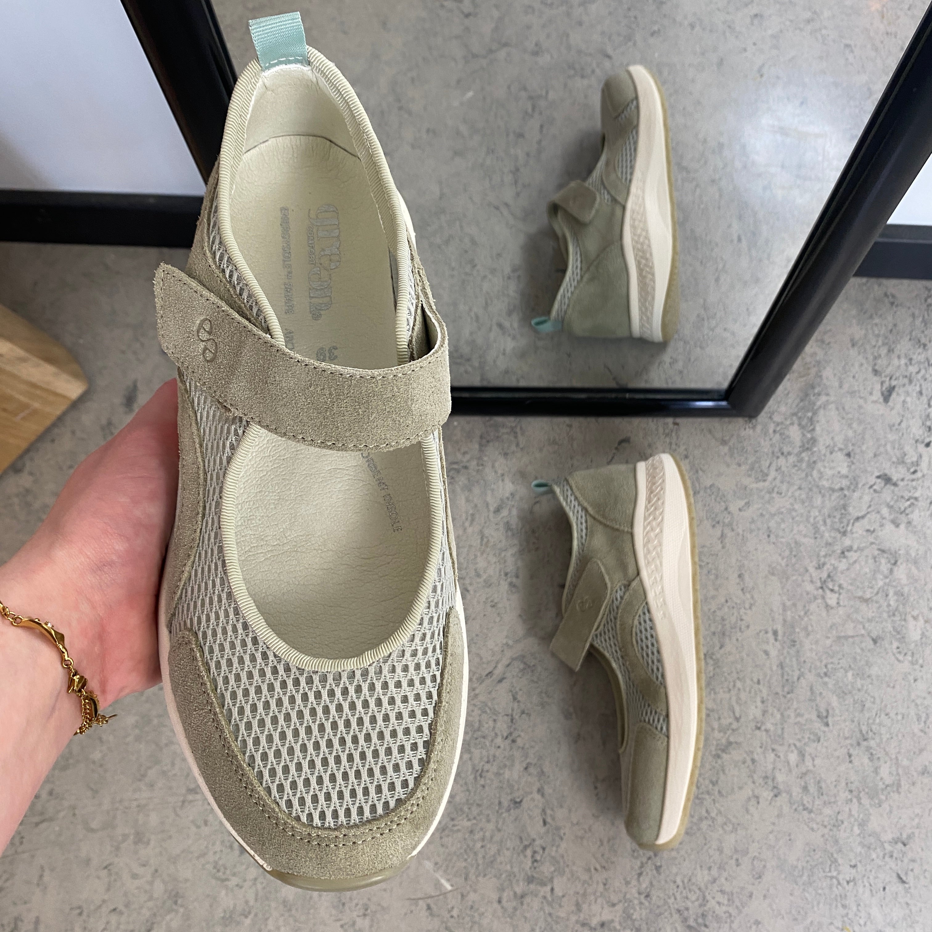 Green Comfort ballerina – Dammgrön