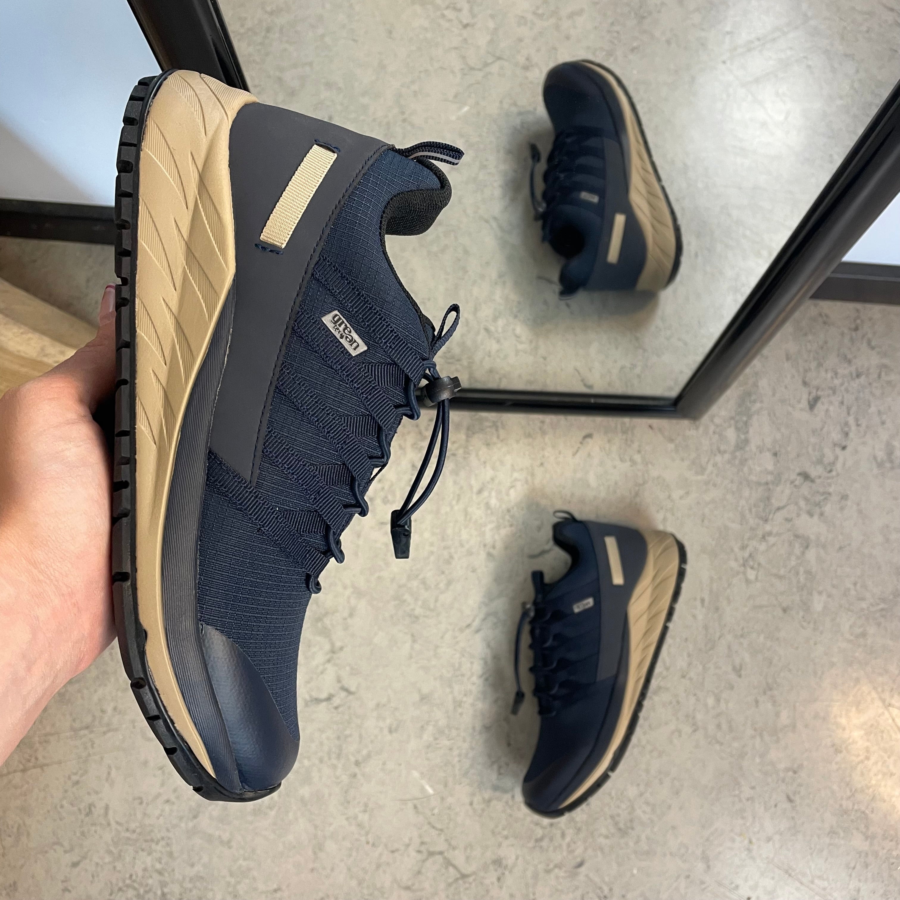 Green Comfort Path Pipi – blå outdoor sneaker med H-läst & fotvalvsstöd