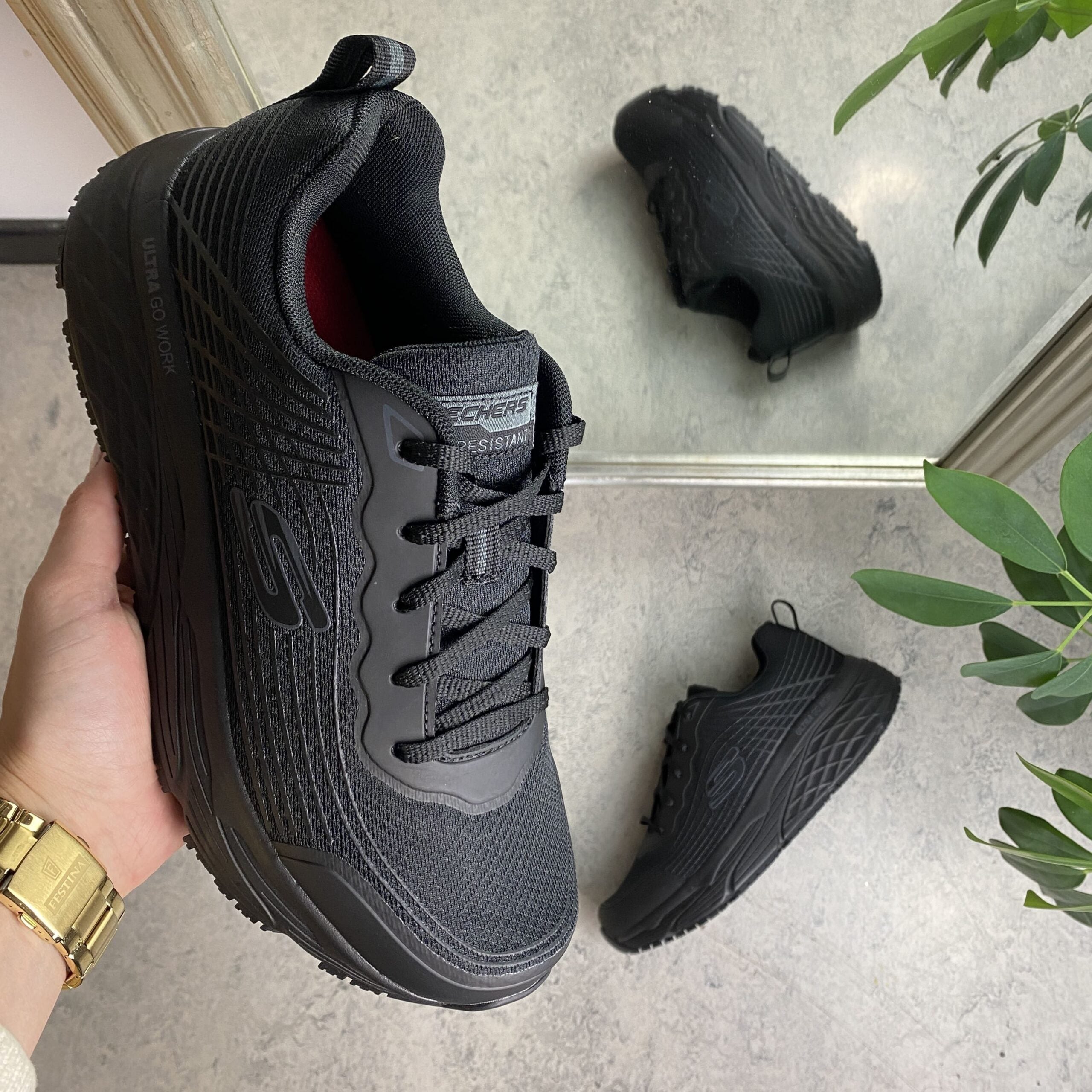 Herr Skechers Work med Max Cushioning-sulor