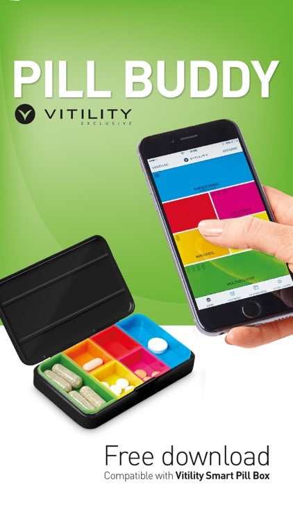 Pillerask med påminnelseapp till mobilen