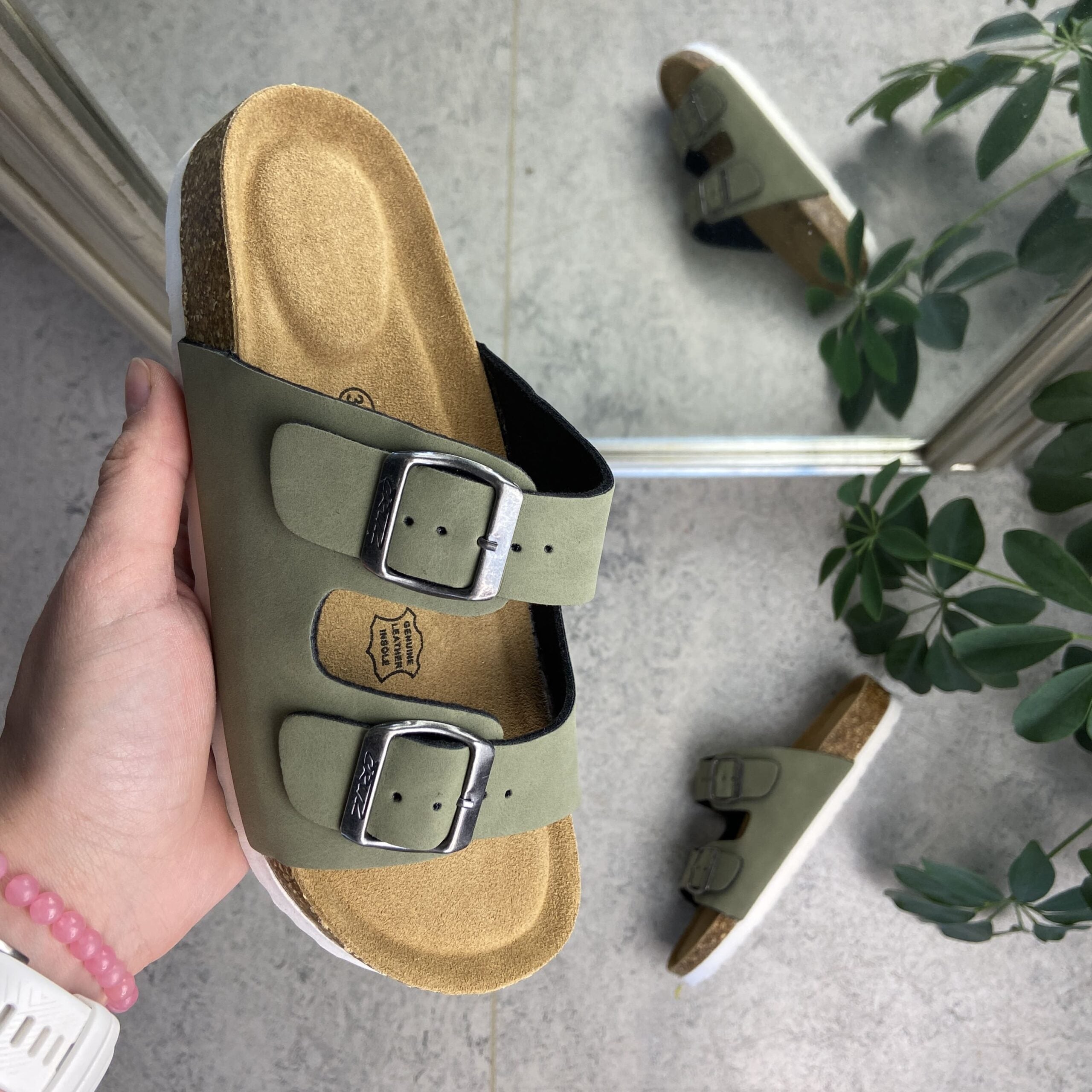 Grön Biosandal med breda remmar