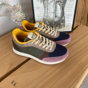 Woden multifärgad sneaker i mesh, läder och mocka – avtagbar korkinnersula & flexibel rågummisula