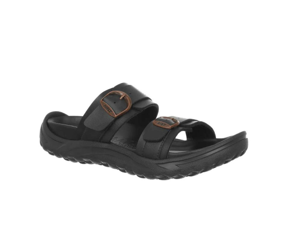 Svart dam slip-on-sandal från MBT med ergonomisk fotbädd