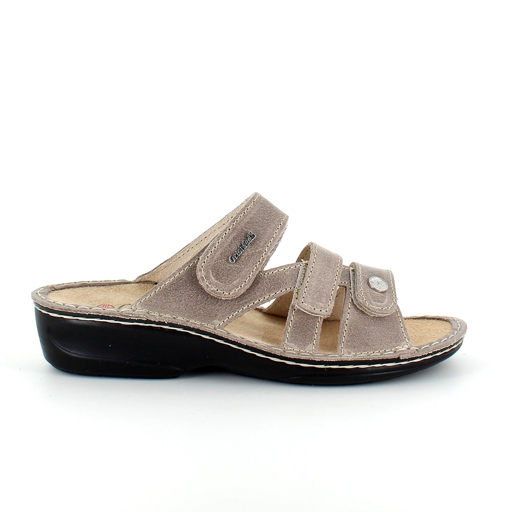 Bred skinn slip-on för hallux valgus