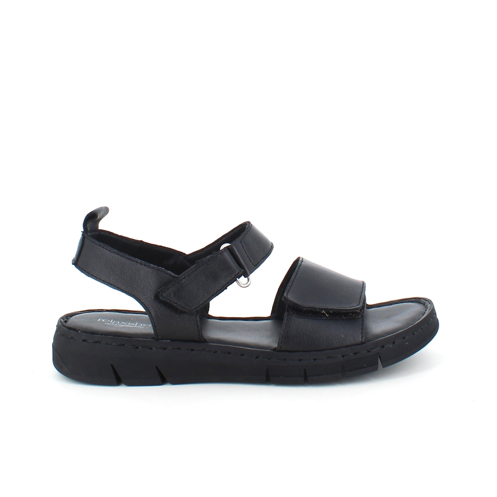 Läcker mjuk och flexibel skinnsandal i svart från Relaxshoe