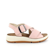 Elegant rosa skinnsandal med fotvalvsstöd