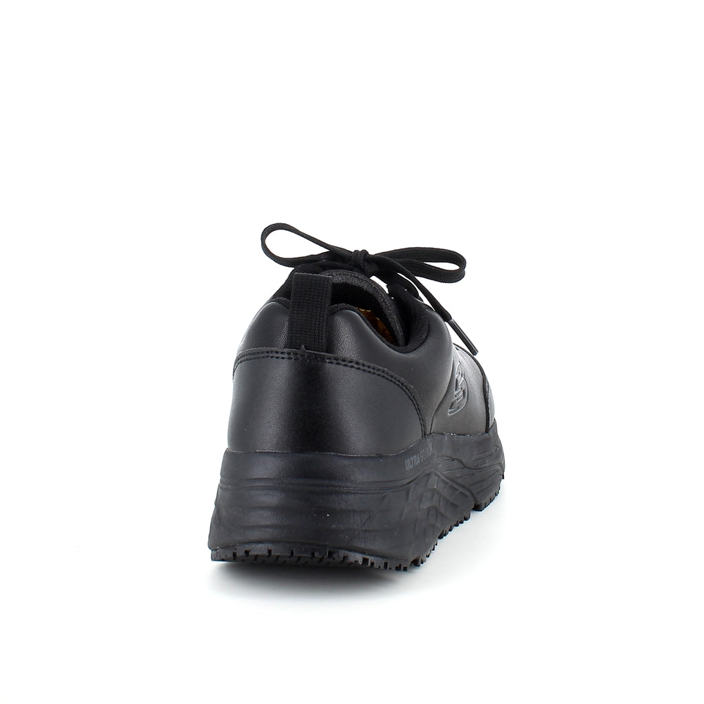 Skechers Work i svart läder med Max Cushioning-sulor