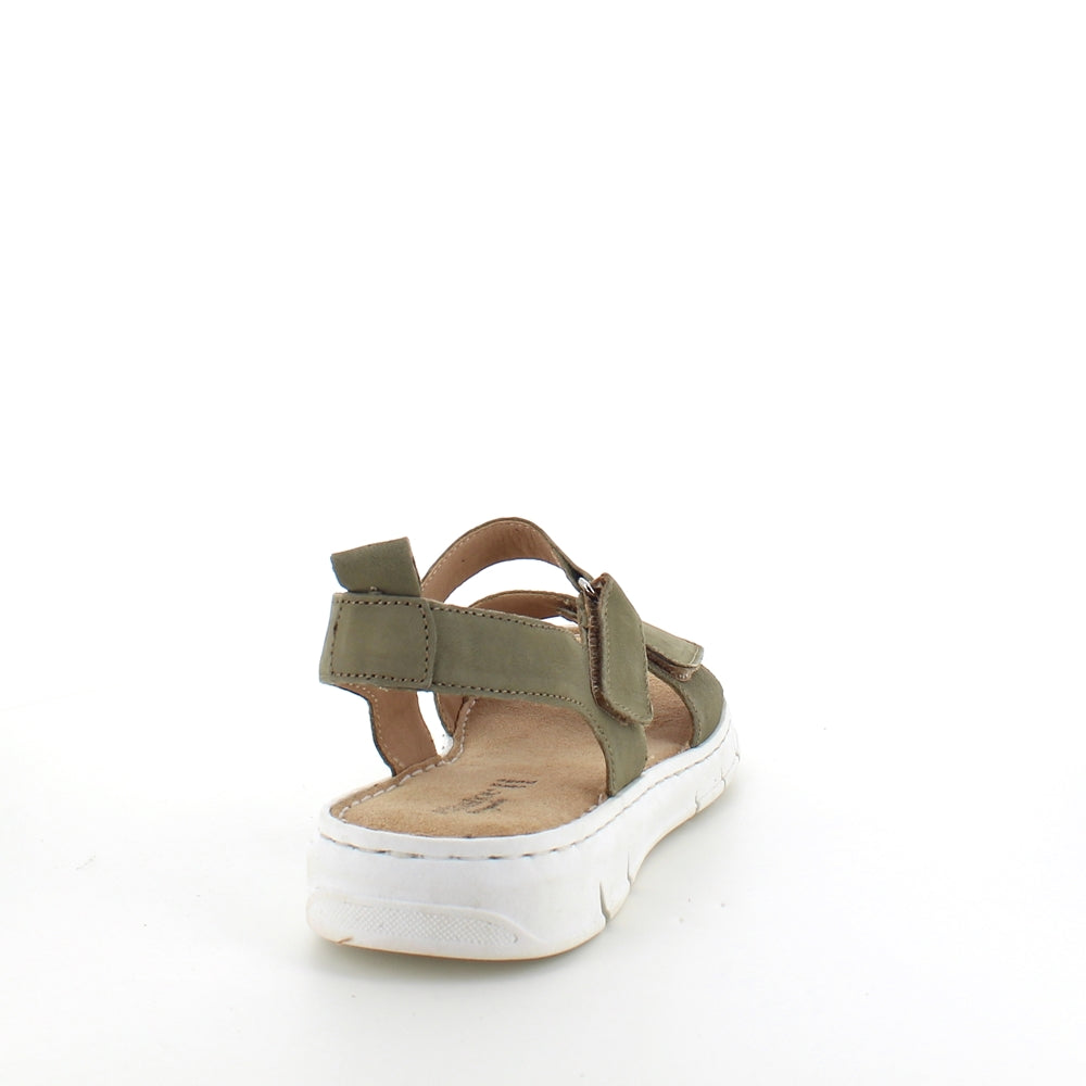 Härlig mjuk och flexibel skinnsandal i matt grönt från Relaxshoe