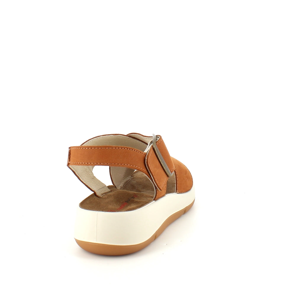 Elegant brun lädersandal med hålfotsstöd