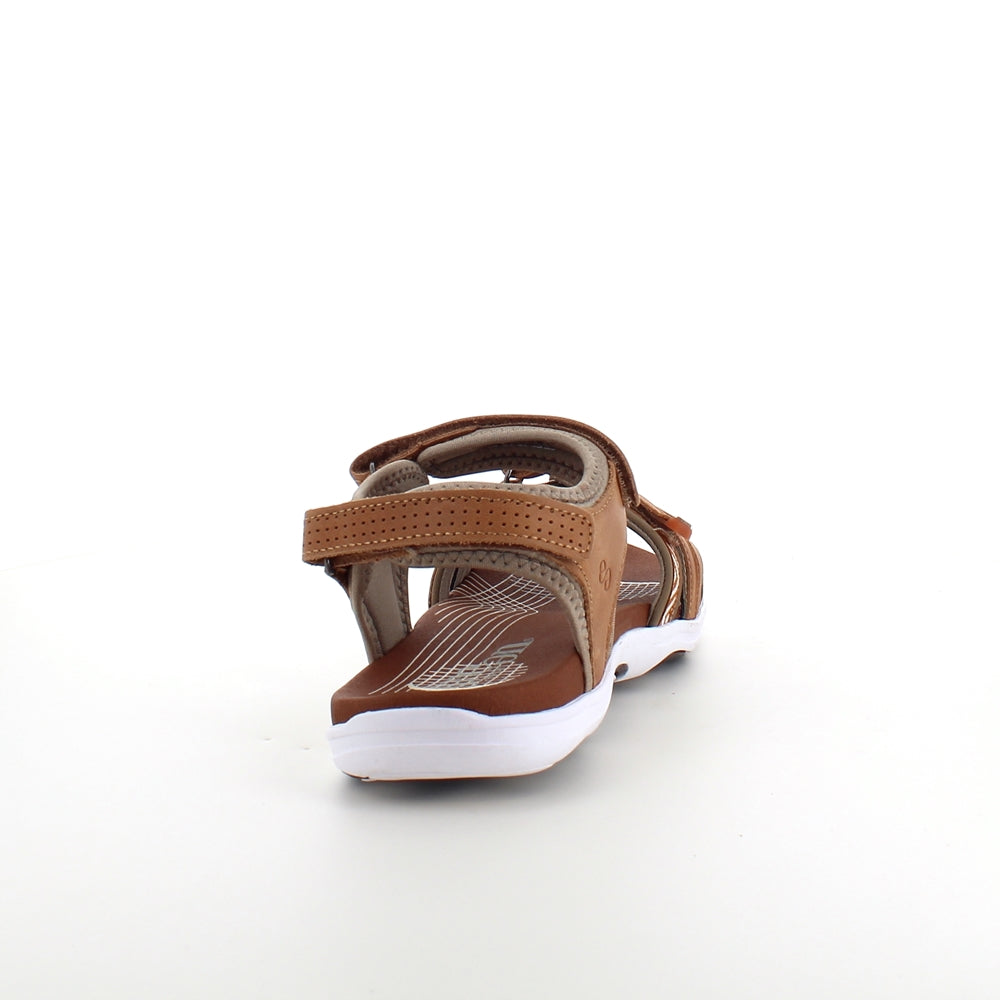 Brun sandal från Green Comfort med fyra justerbara remmar
