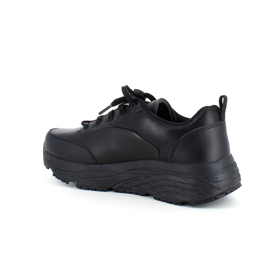 Skechers Work i svart läder med Max Cushioning-sulor
