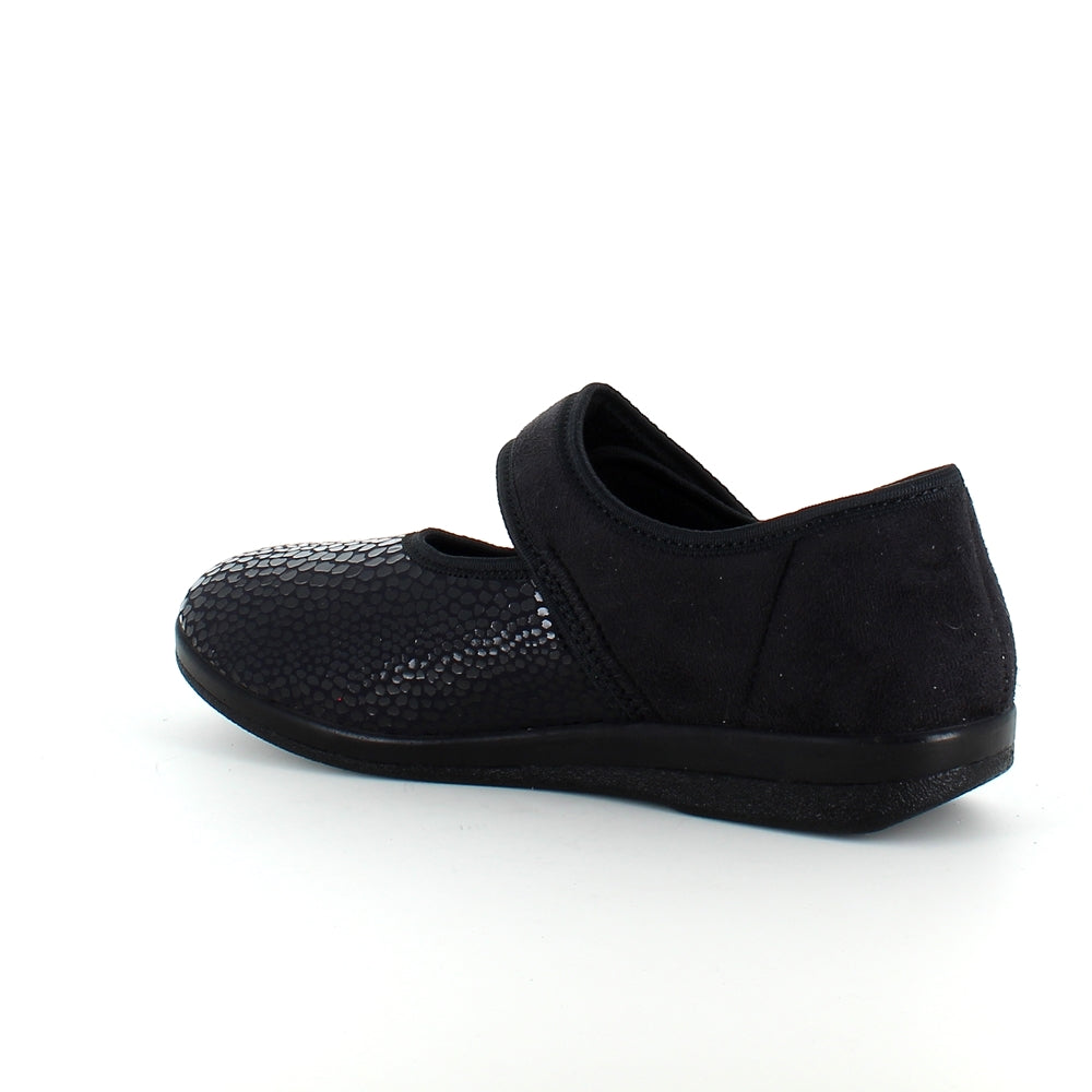 Bred ballerina med kardborre och extra plats