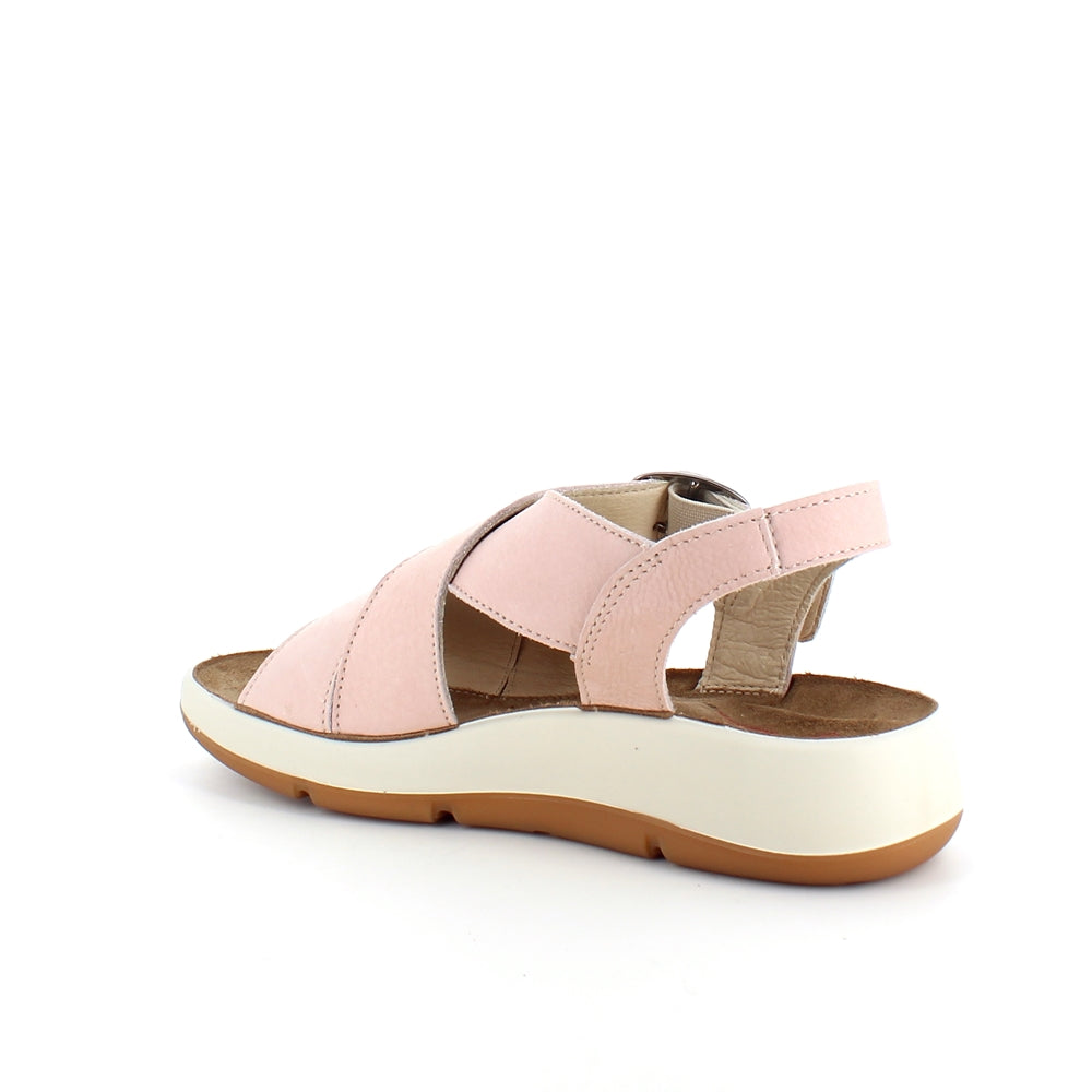 Elegant rosa skinnsandal med fotvalvsstöd