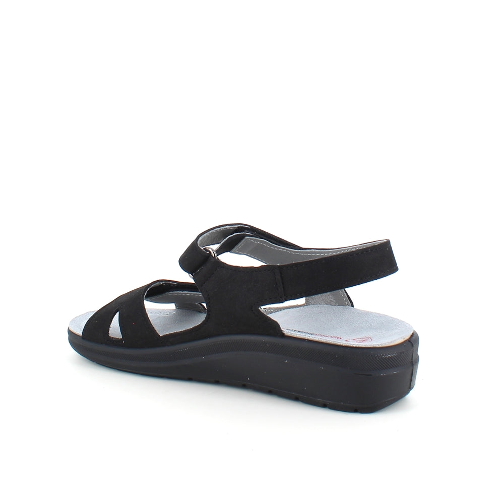 Svart stötdämpande sandal med avtagbar sula