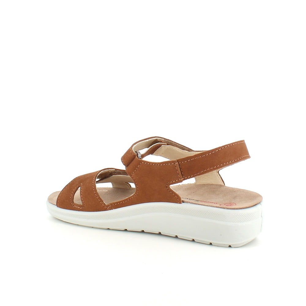 Stötdämpande brun sandal med avtagbar sula
