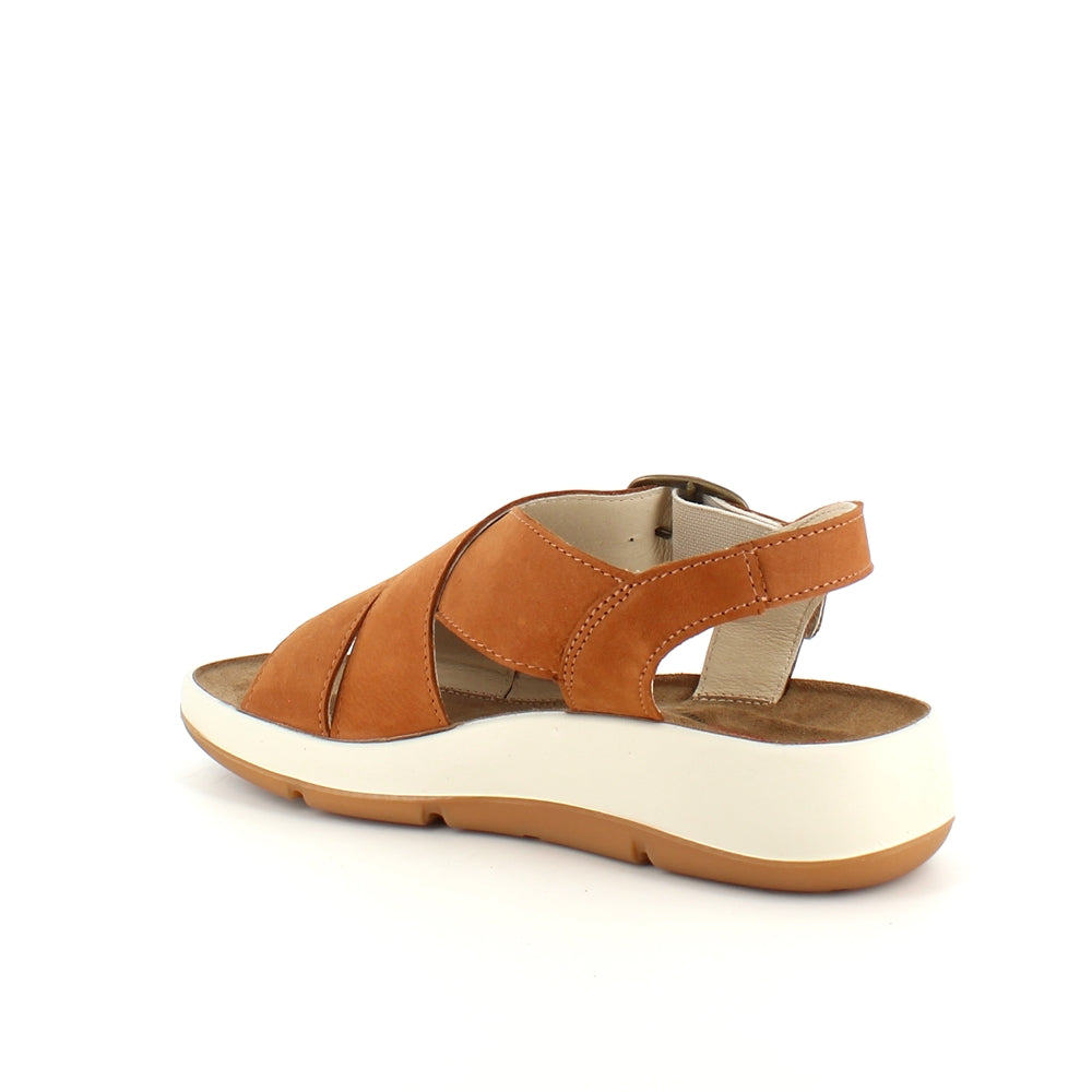 Elegant brun lädersandal med hålfotsstöd