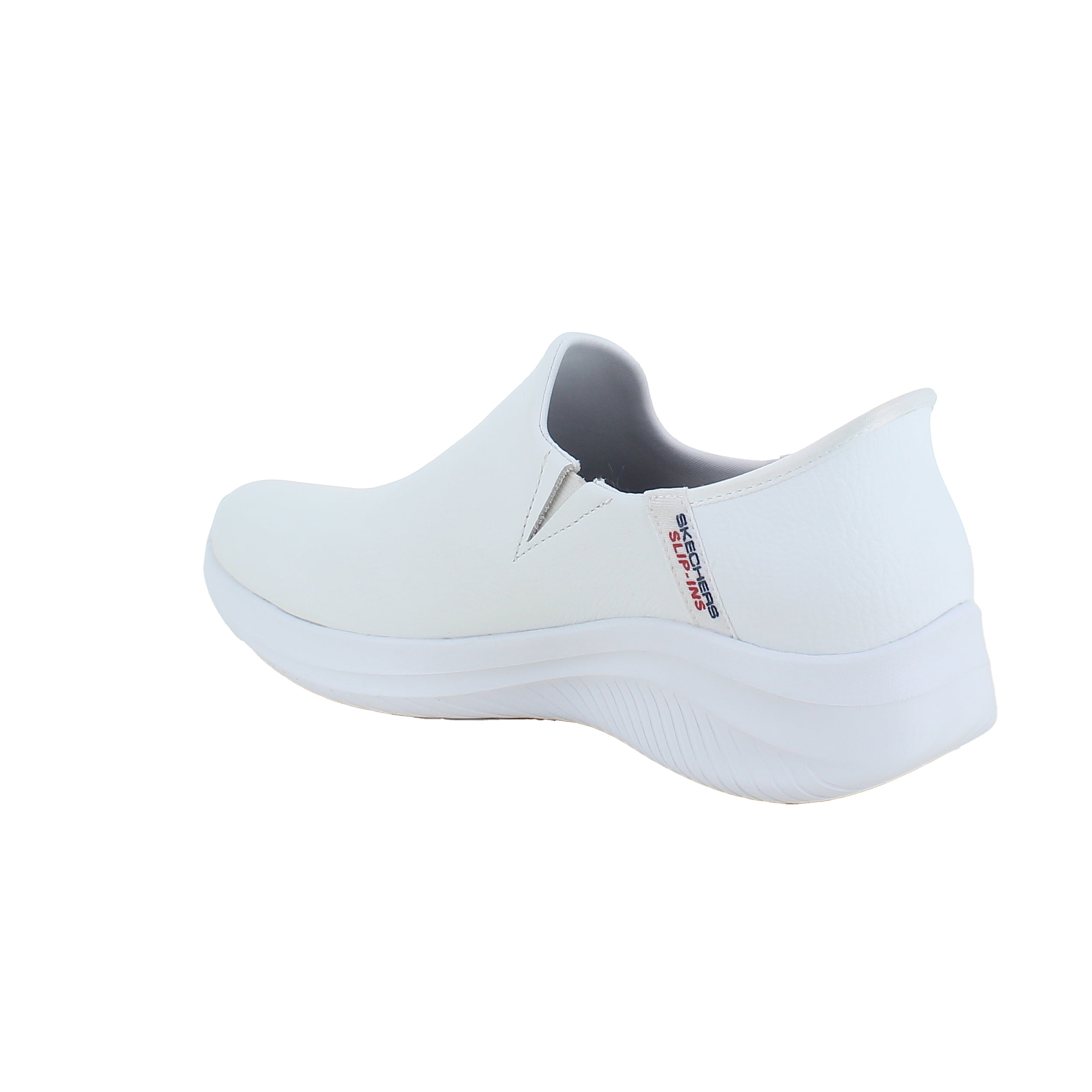 Vita slip-in-skor i läder från Skechers