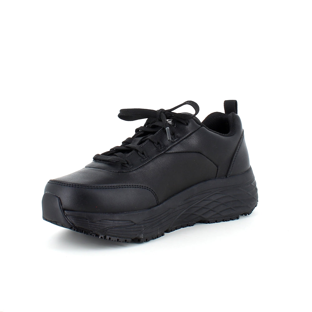 Skechers Work i svart läder med Max Cushioning-sulor
