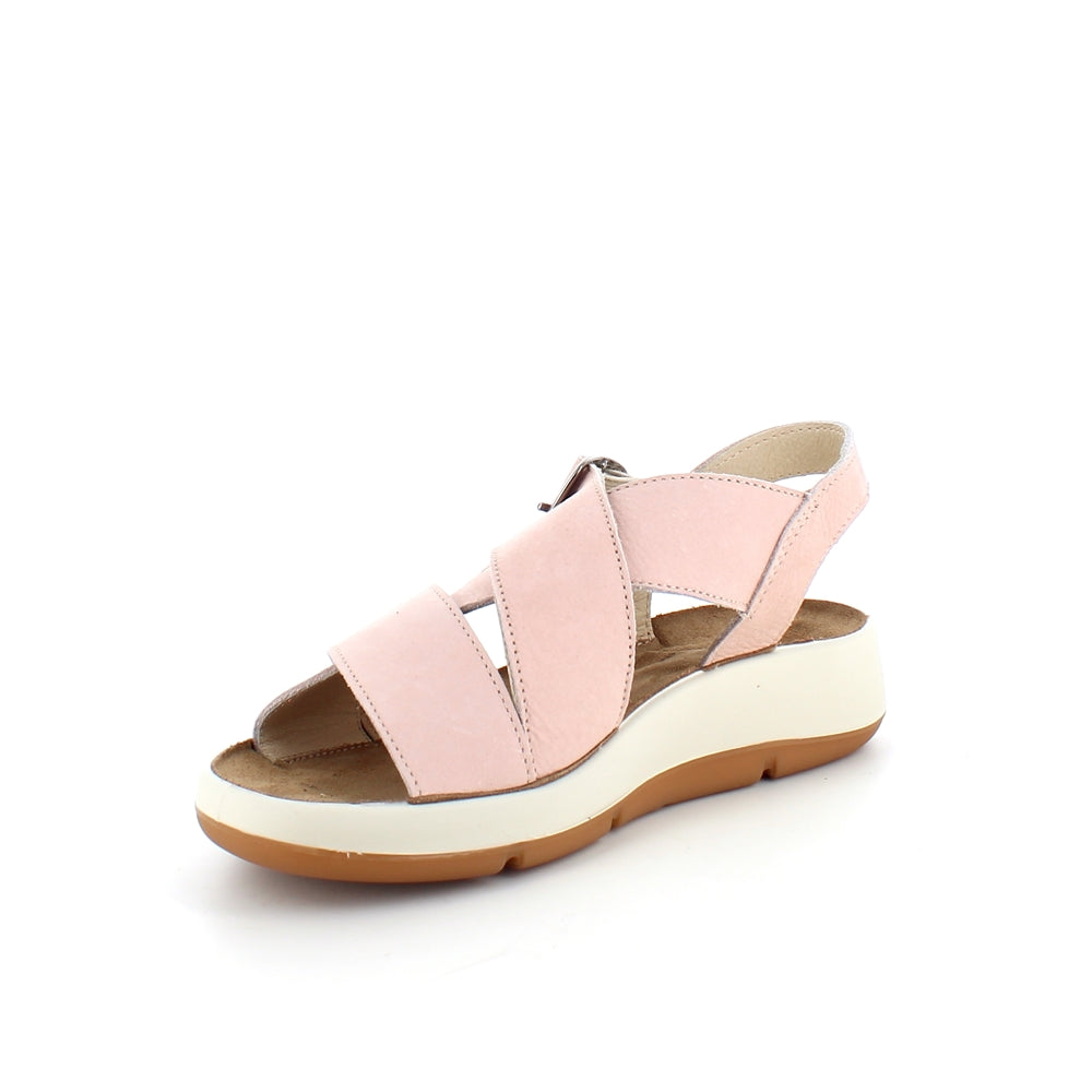 Elegant rosa skinnsandal med fotvalvsstöd