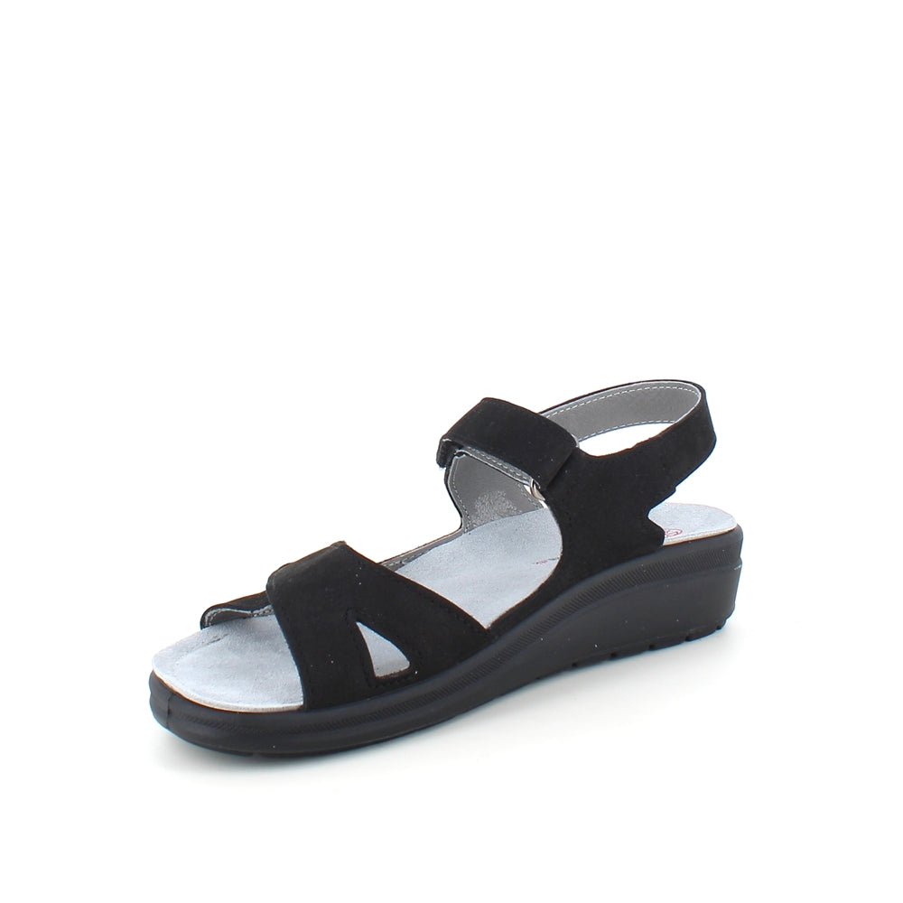 Svart stötdämpande sandal med avtagbar sula
