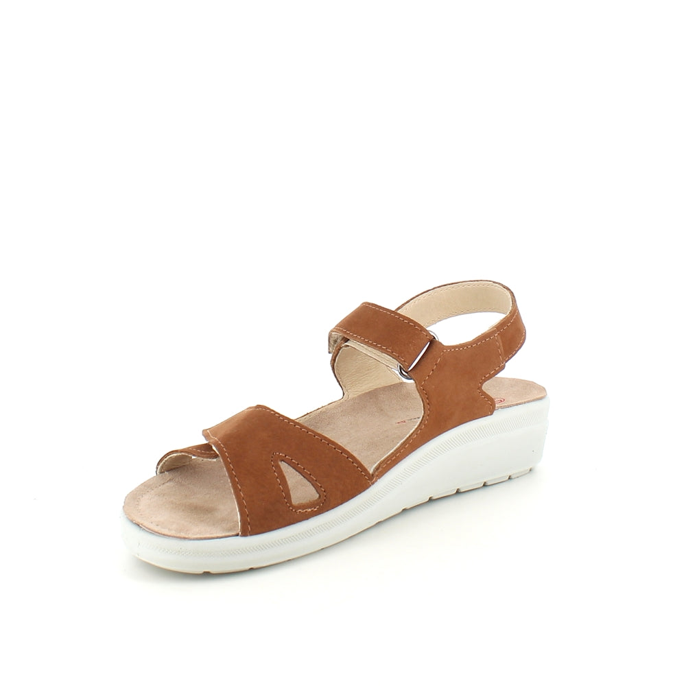 Stötdämpande brun sandal med avtagbar sula