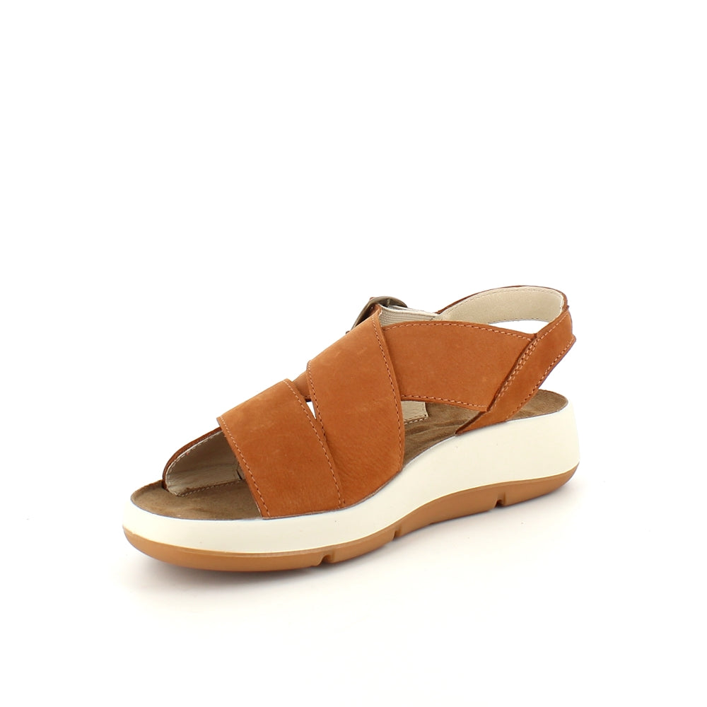 Elegant brun lädersandal med hålfotsstöd