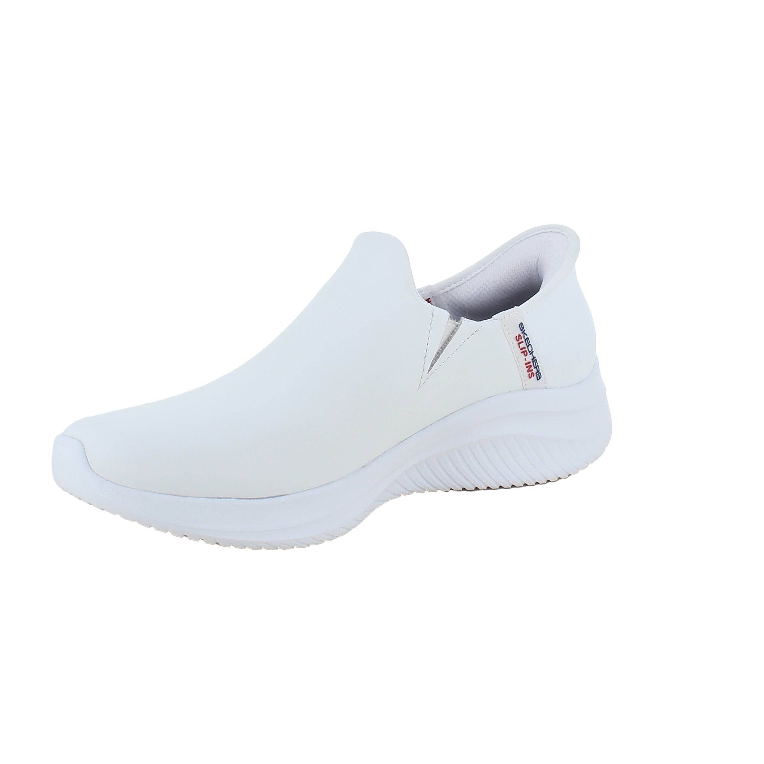 Vita slip-in-skor i läder från Skechers