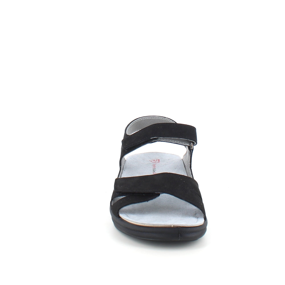 Svart stötdämpande sandal med avtagbar sula