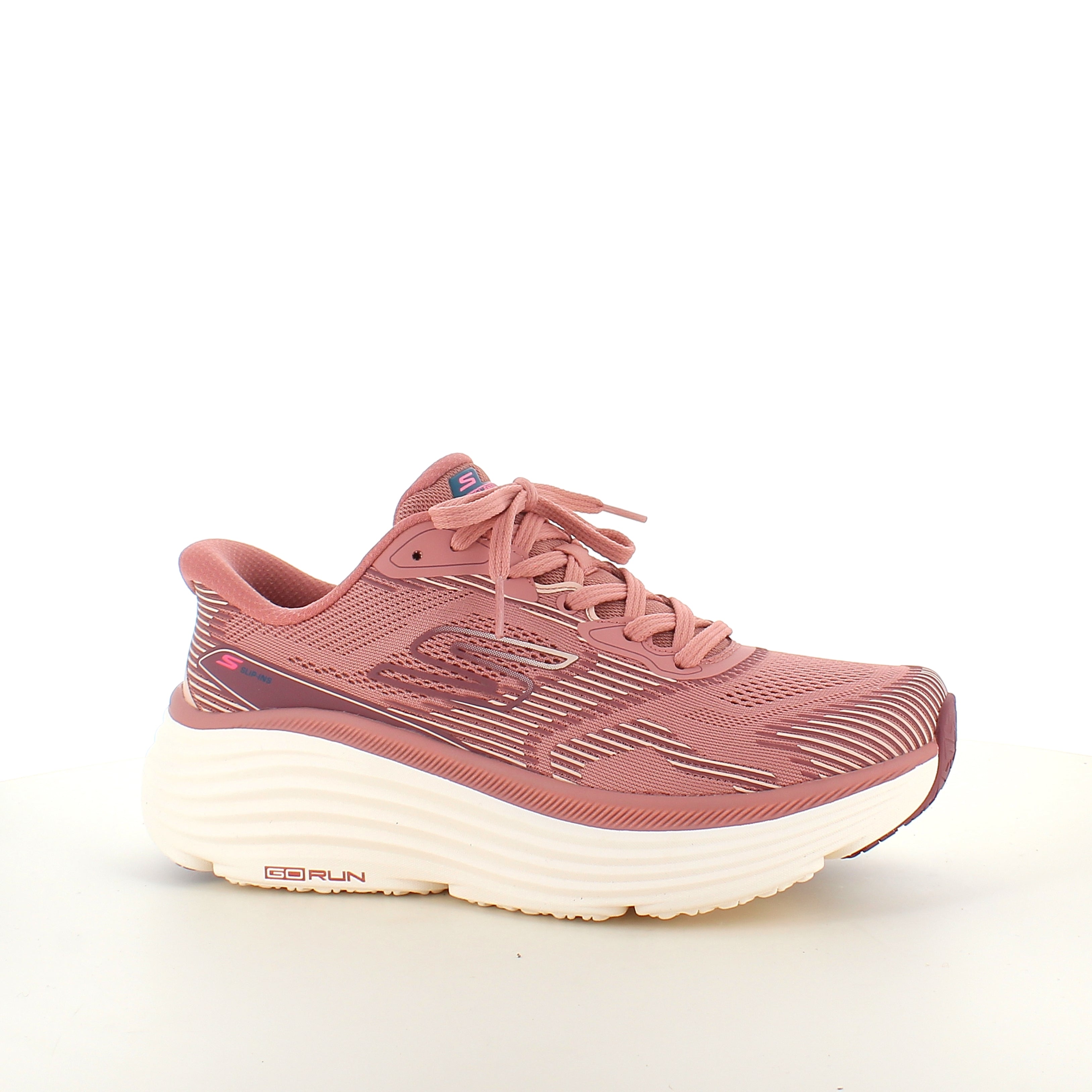 Skechers Max Cushioning Rosa slip-on sneaker med maximal stötdämpning