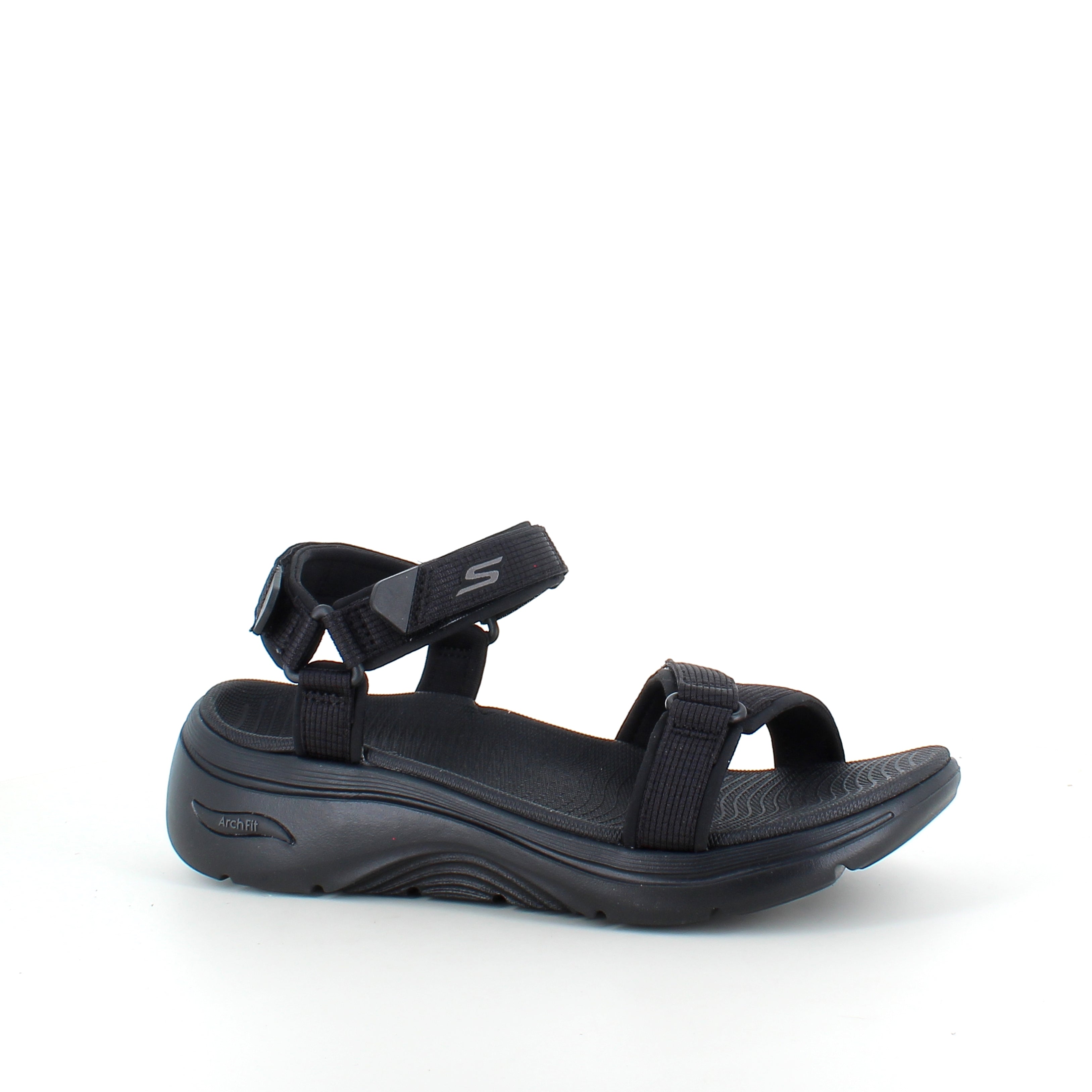 Skechers GO WALK sandal i svart – komfortsandal med fotvalvsstöd & stötdämpning