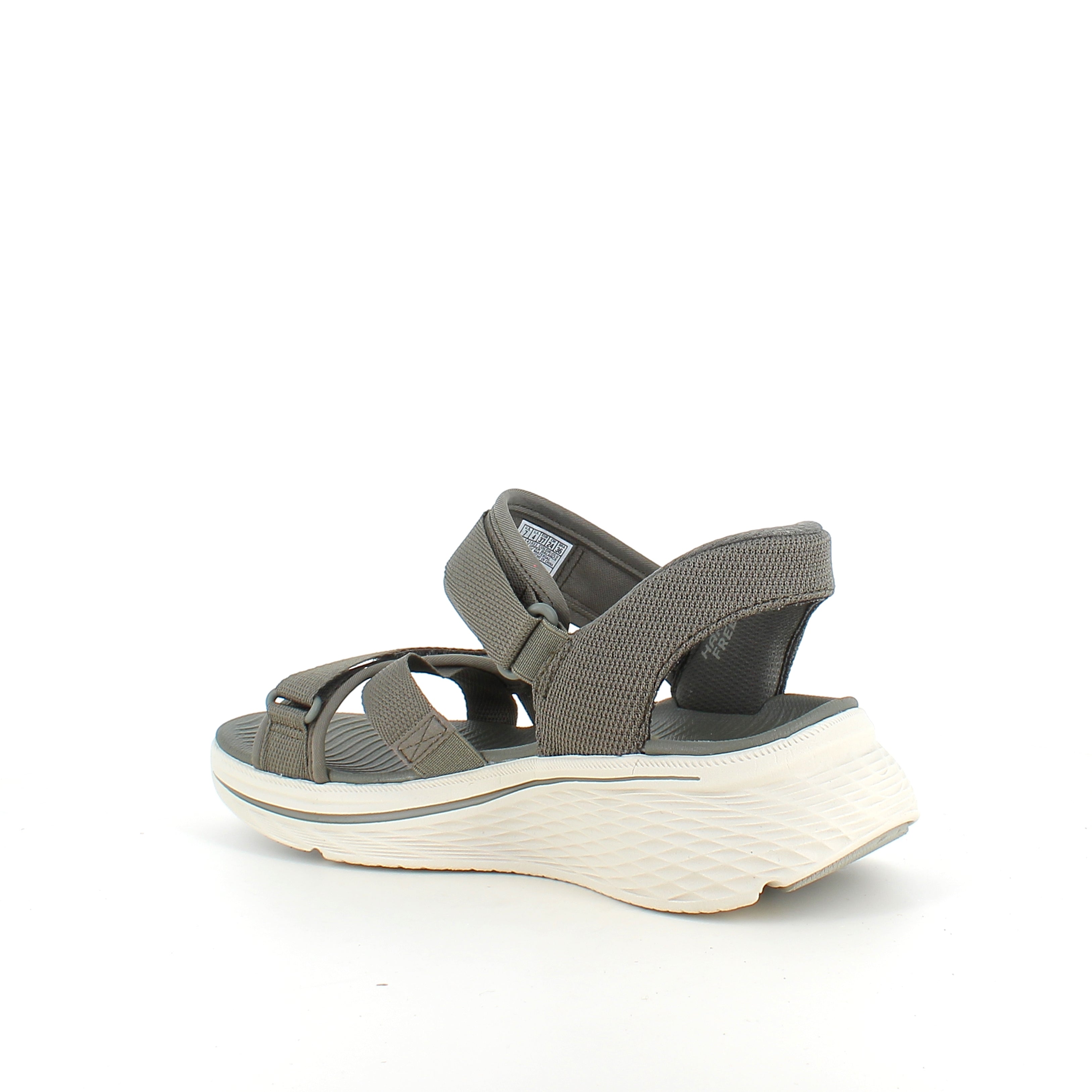 Skechers Max Cushioning-sandal i olivgrön – maximal komfort & enkel Slip-ins-passform
