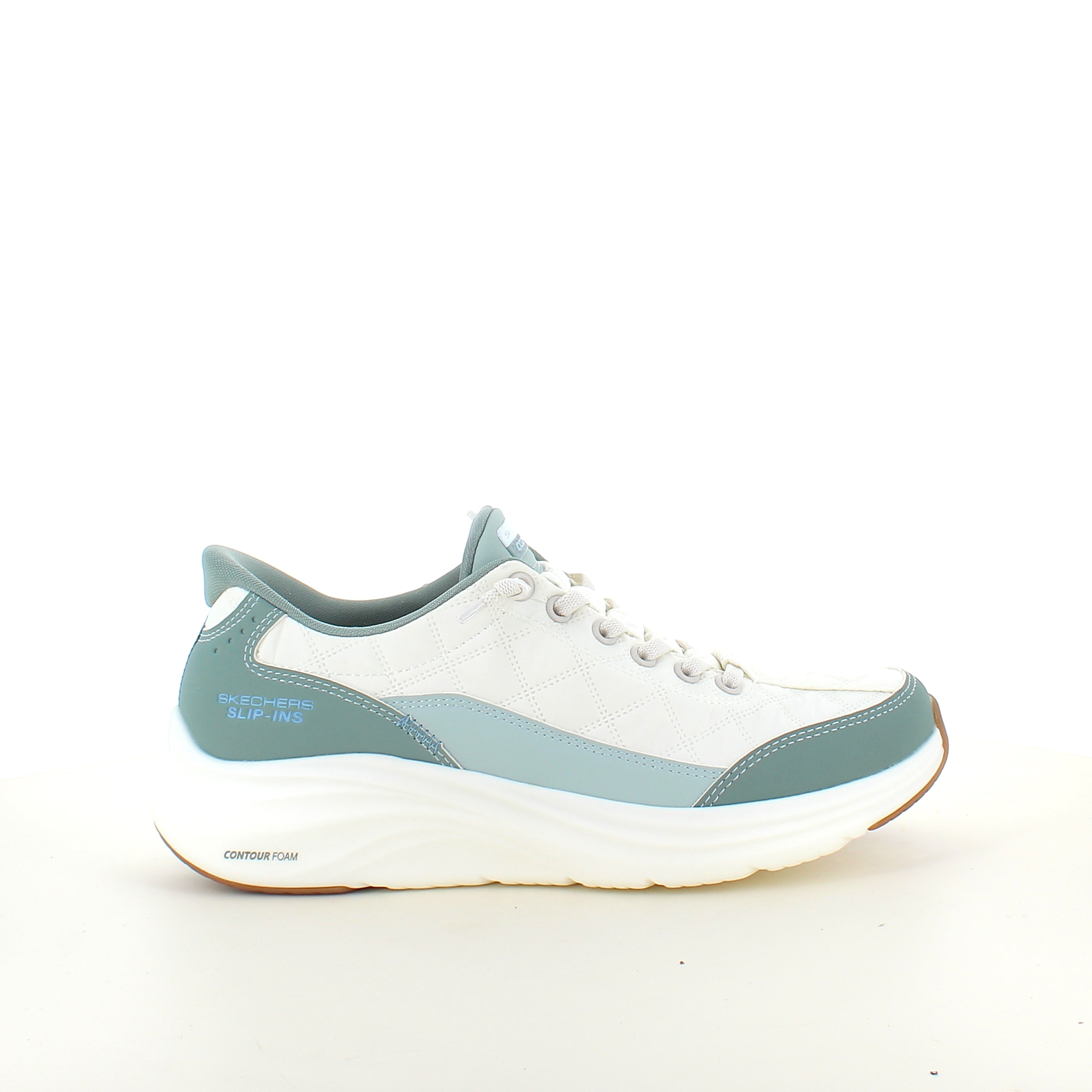 Skechers Slip-ins – Contour Foam Cozy Fit – vit/grön