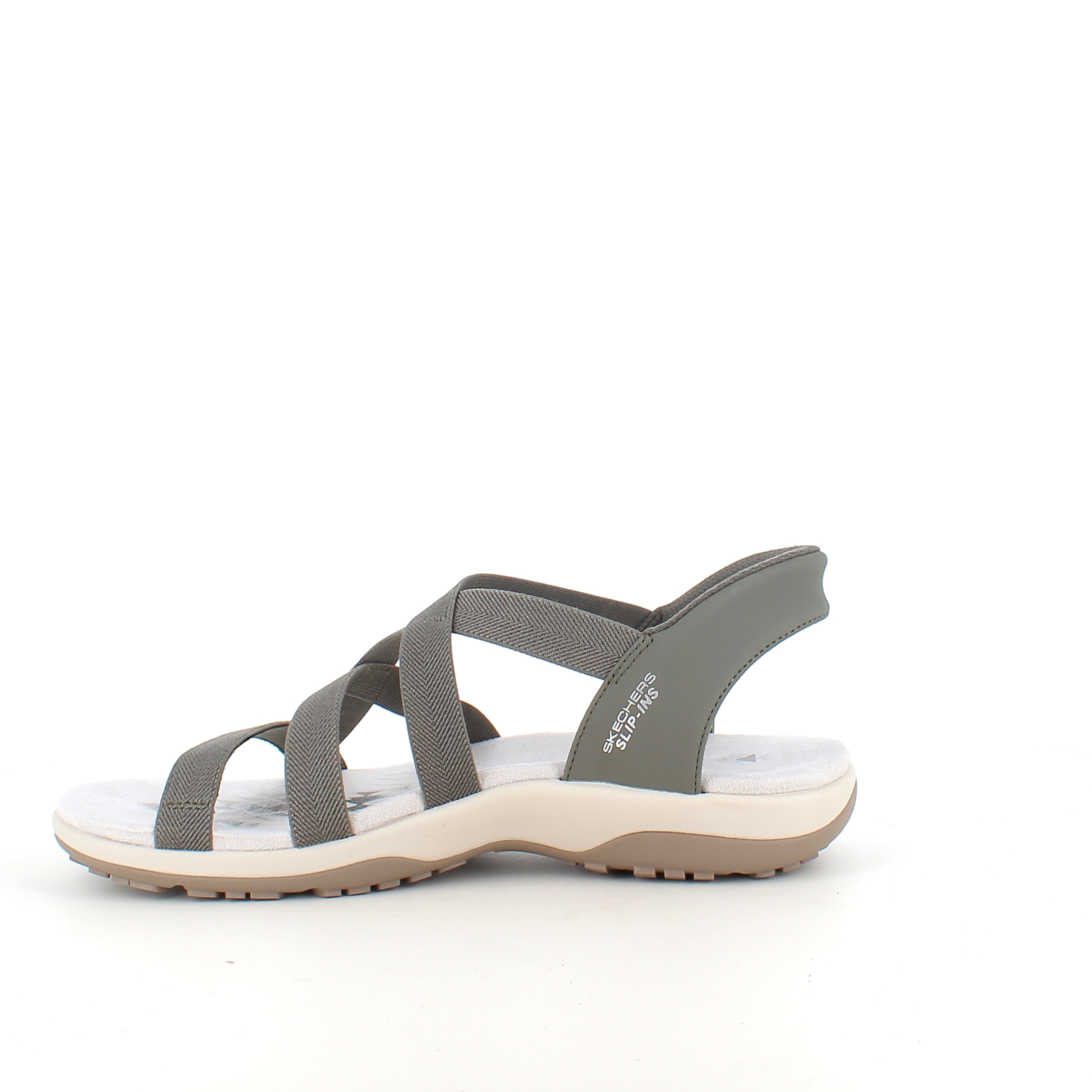 Skechers Slip-ins-sandal i olivgrön – lätt, flexibel och bekväm