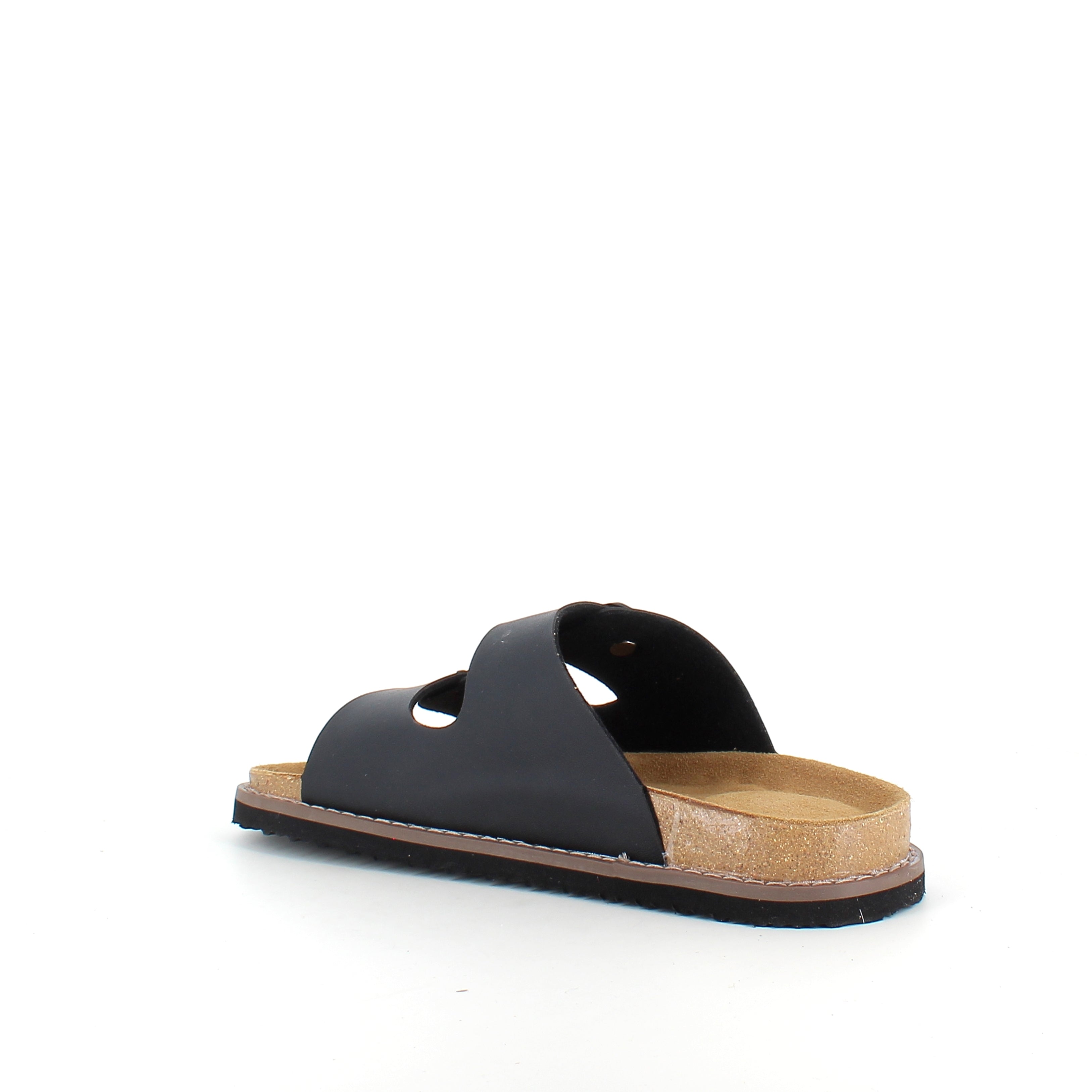 Slip-on biosandal i svart – stabil komfort för vardagen