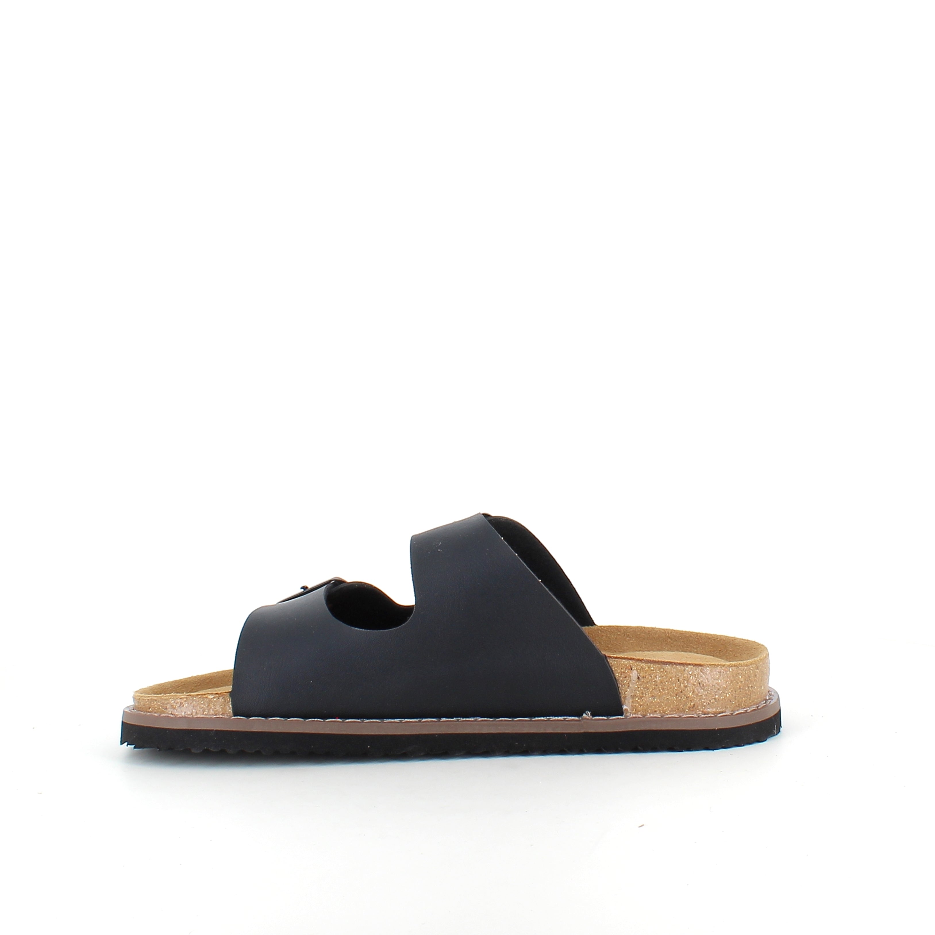 Slip-on biosandal i svart – stabil komfort för vardagen