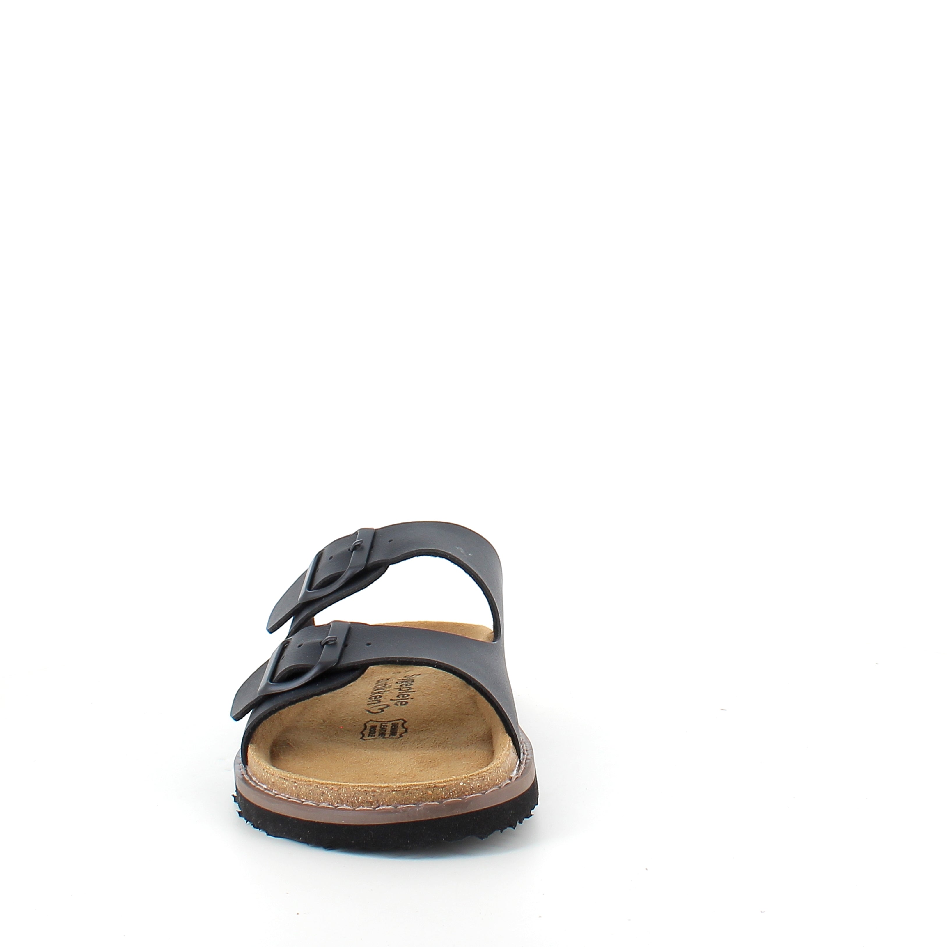Slip-on biosandal i svart – stabil komfort för vardagen