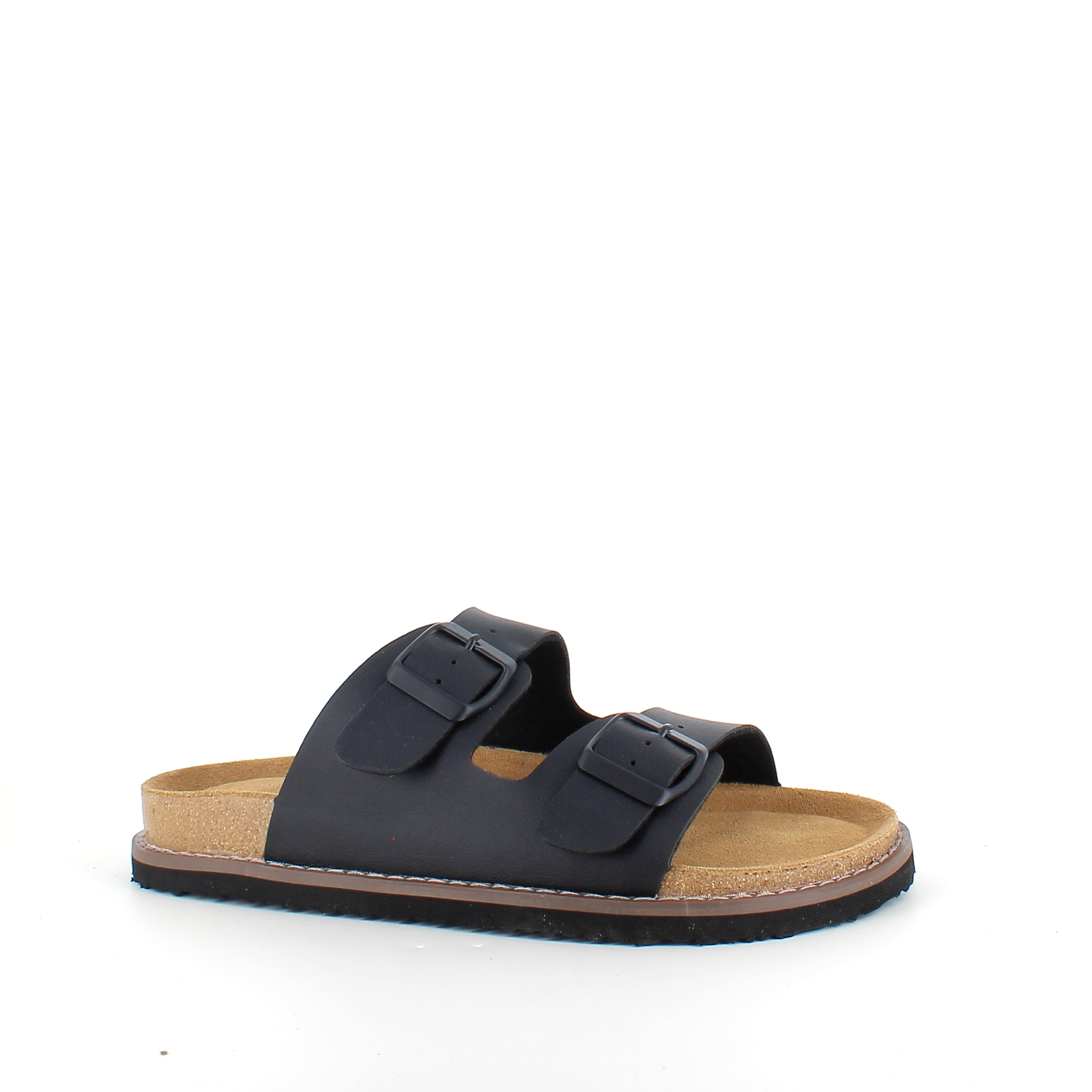 Slip-on biosandal i svart – stabil komfort för vardagen