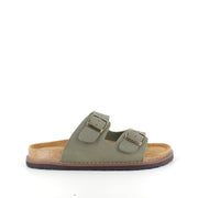 Slip-on biosandal i kakigrön – komfort & stöd med ett lugnt uttryck